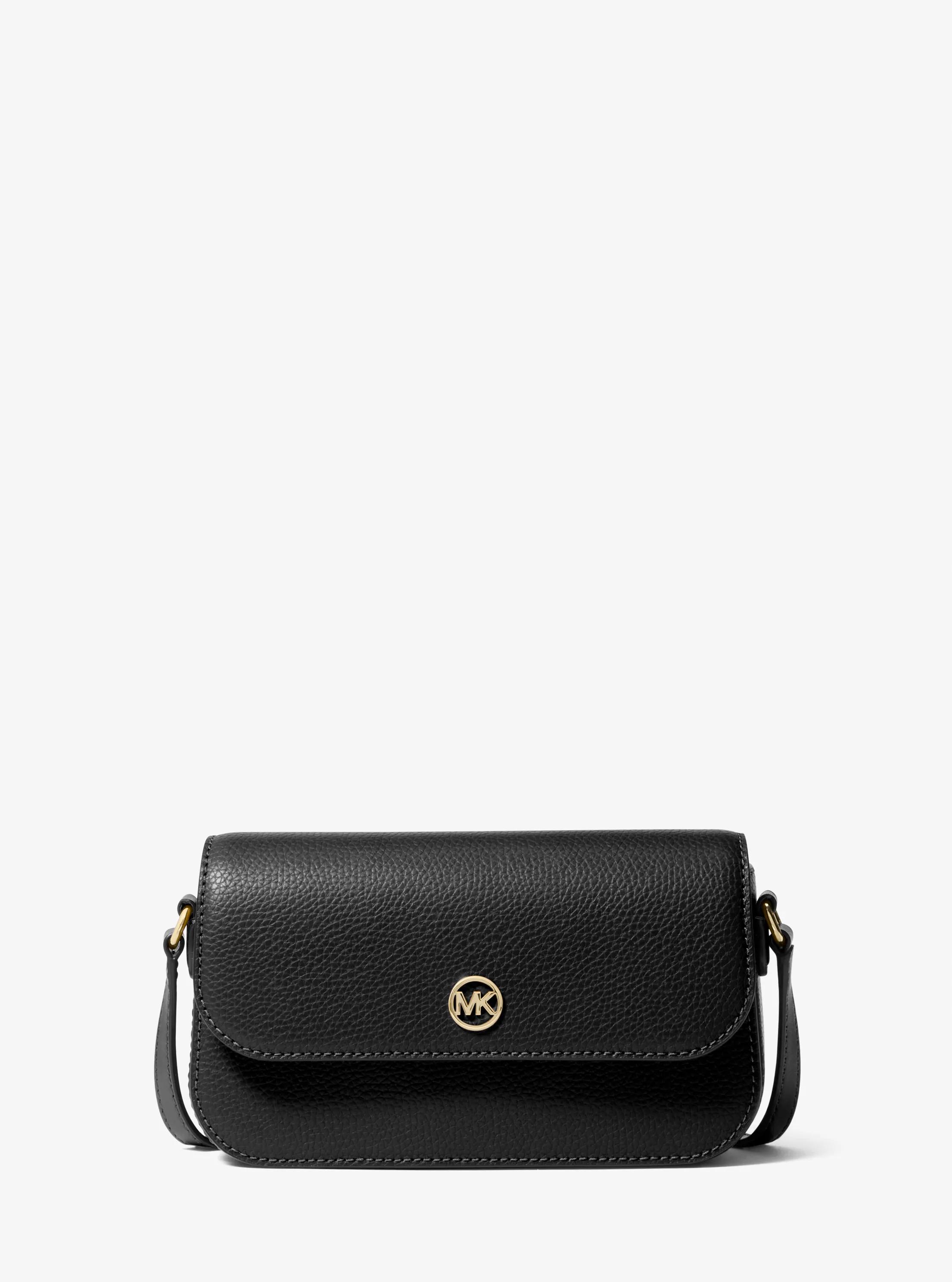 Jet Set Travel Small Pebbled Leather Crossbody Bag in BLACK | Michael Kors