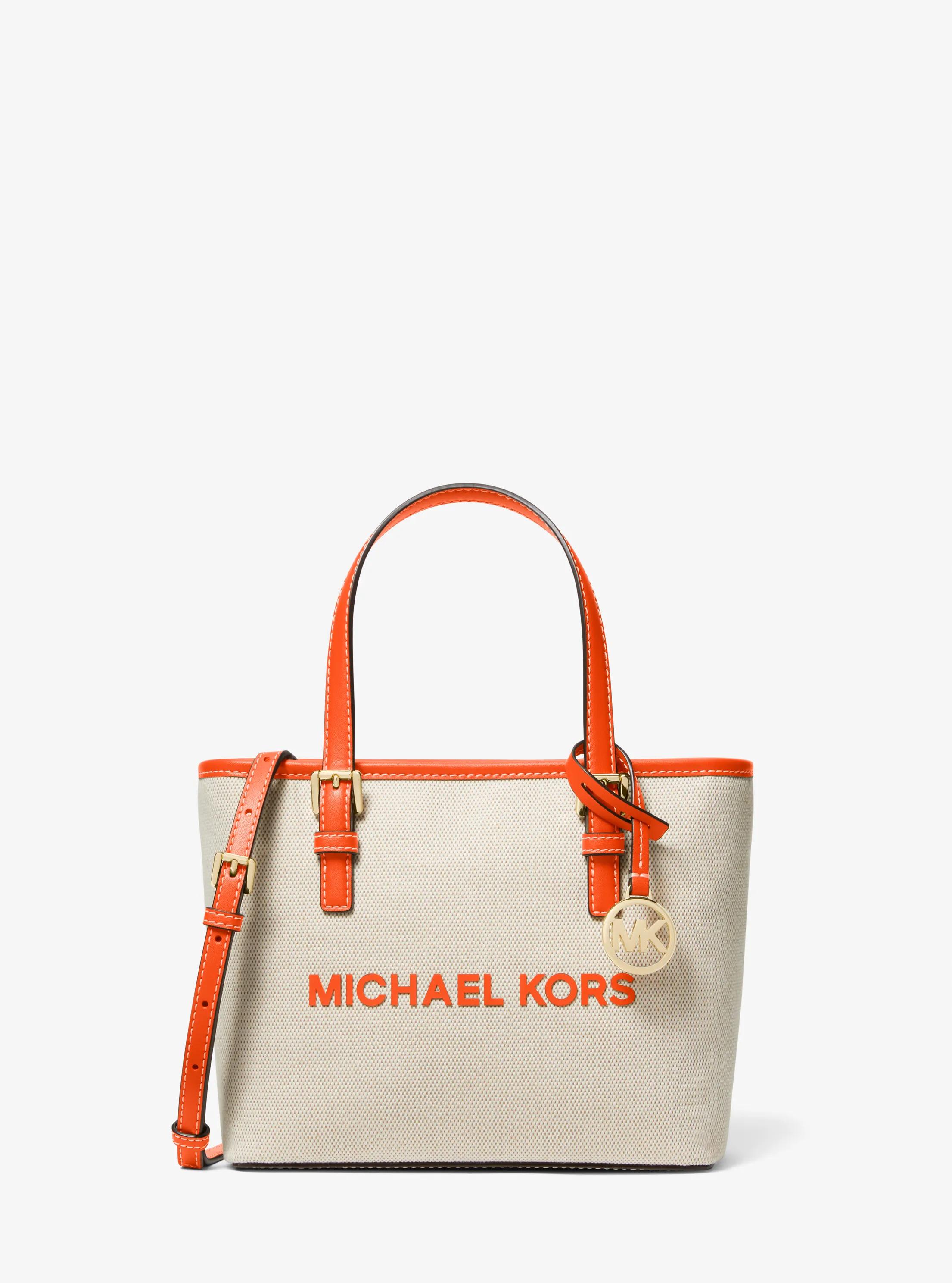 Jet Set Travel Extra-Small Canvas Top-Zip Tote Bag in POPPY | Michael Kors