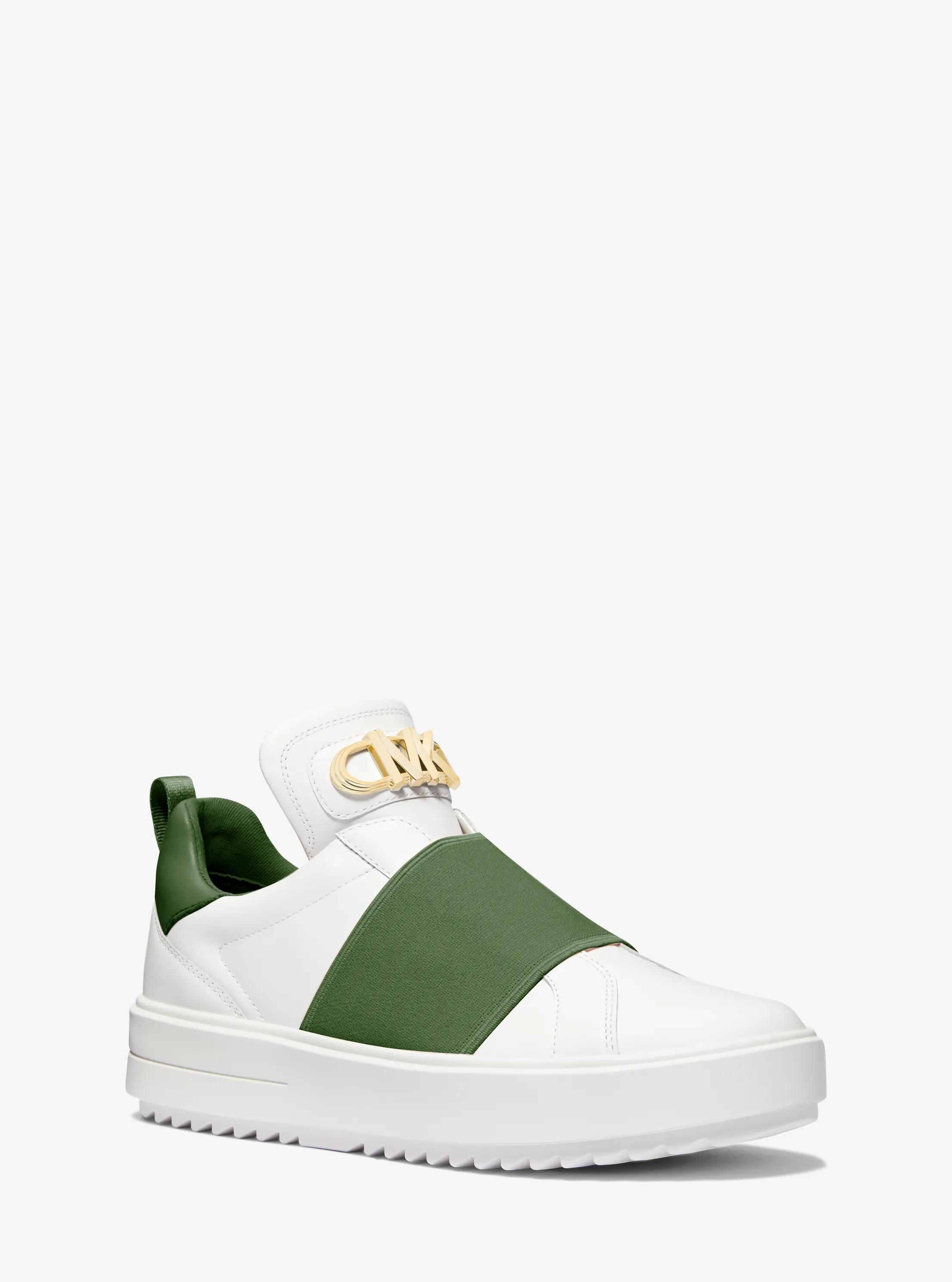 Emmett Embellished Leather Slip-On Sneaker in AMAZON GREEN | Michael Kors