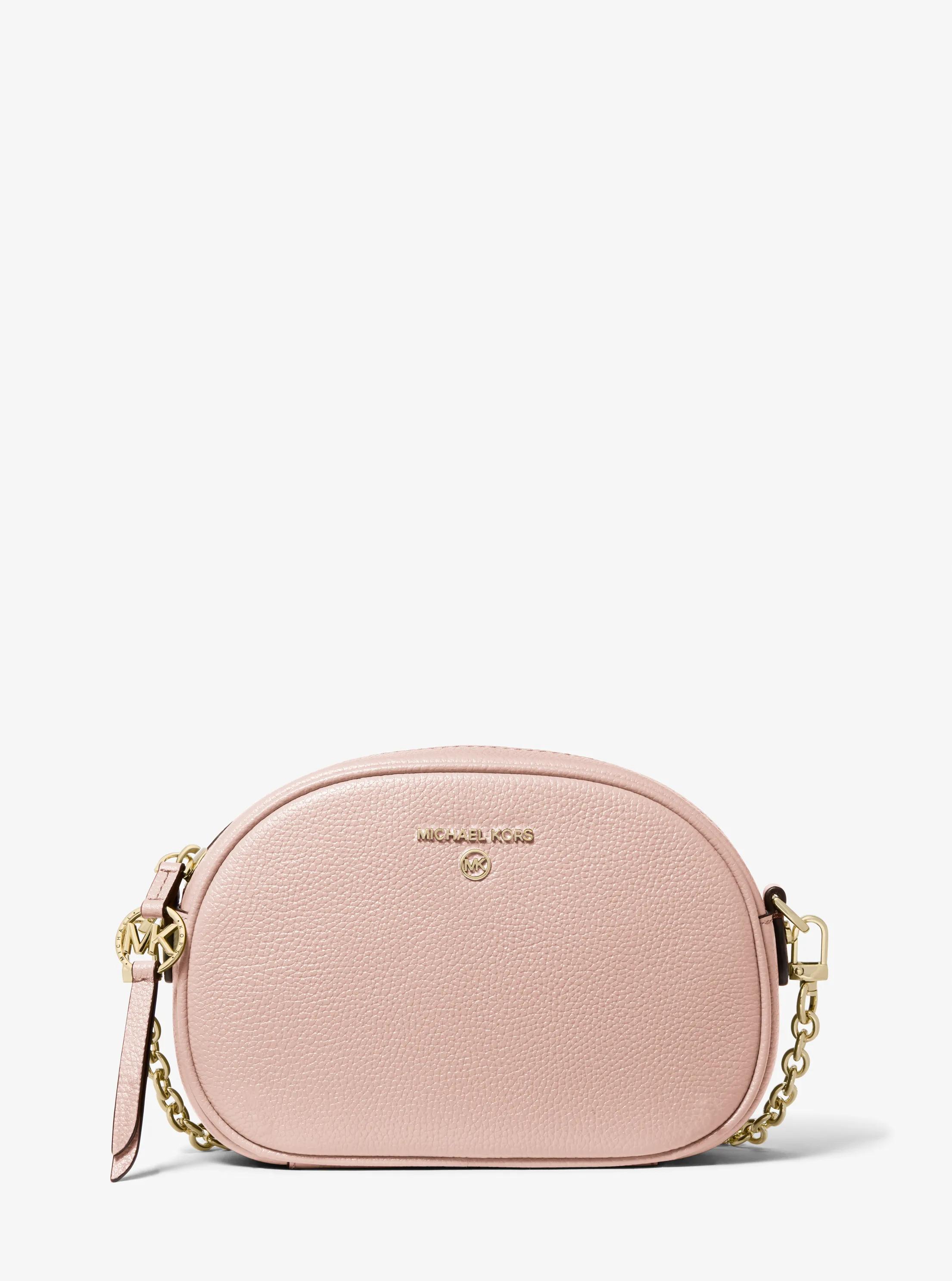 Jet Set Small Pebbled Leather Convertible Camera Bag in SOFT PINK | Michael Kors