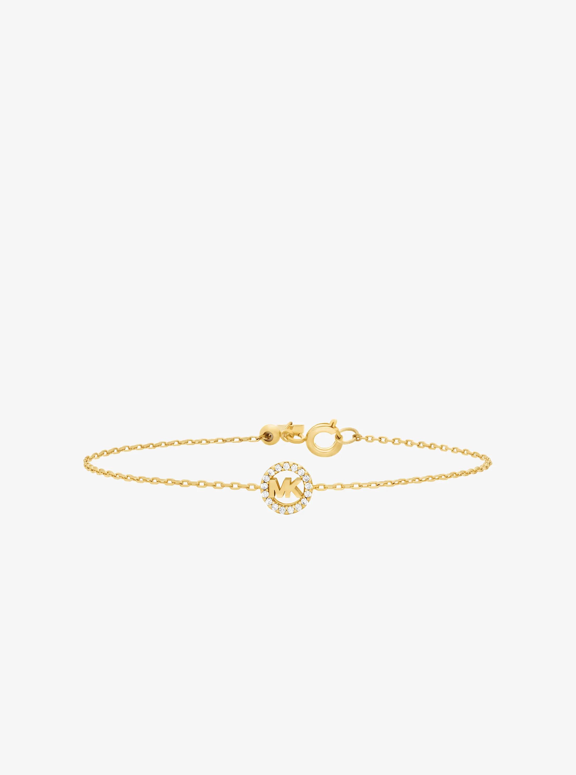 Bracciale con ciondolo pav&eacute; con logo in ORO | Michael Kors