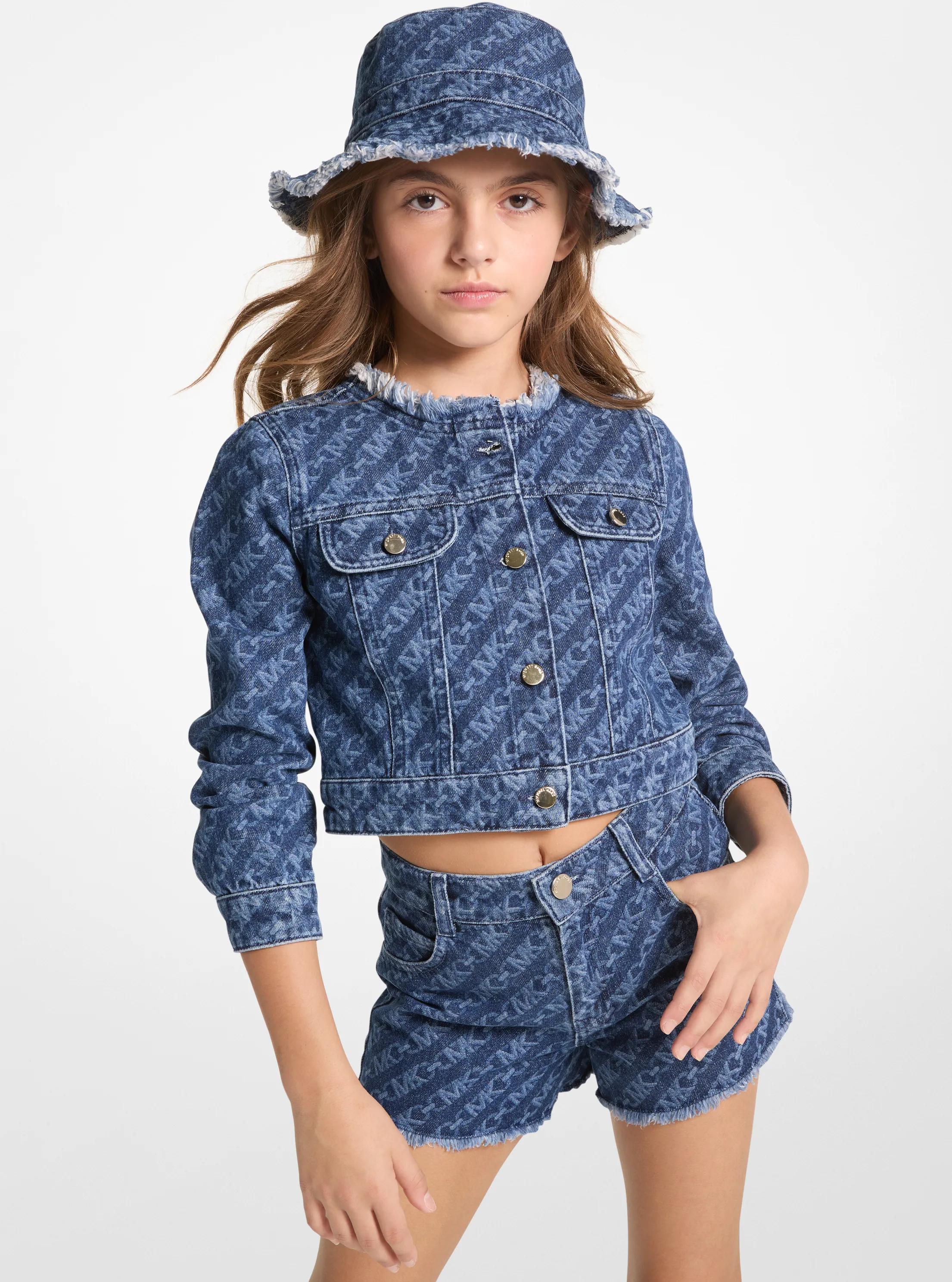 Michael Kors Kids Mk Jeansjacke Mit Empire-Logomuster - Blau - Michael Kors