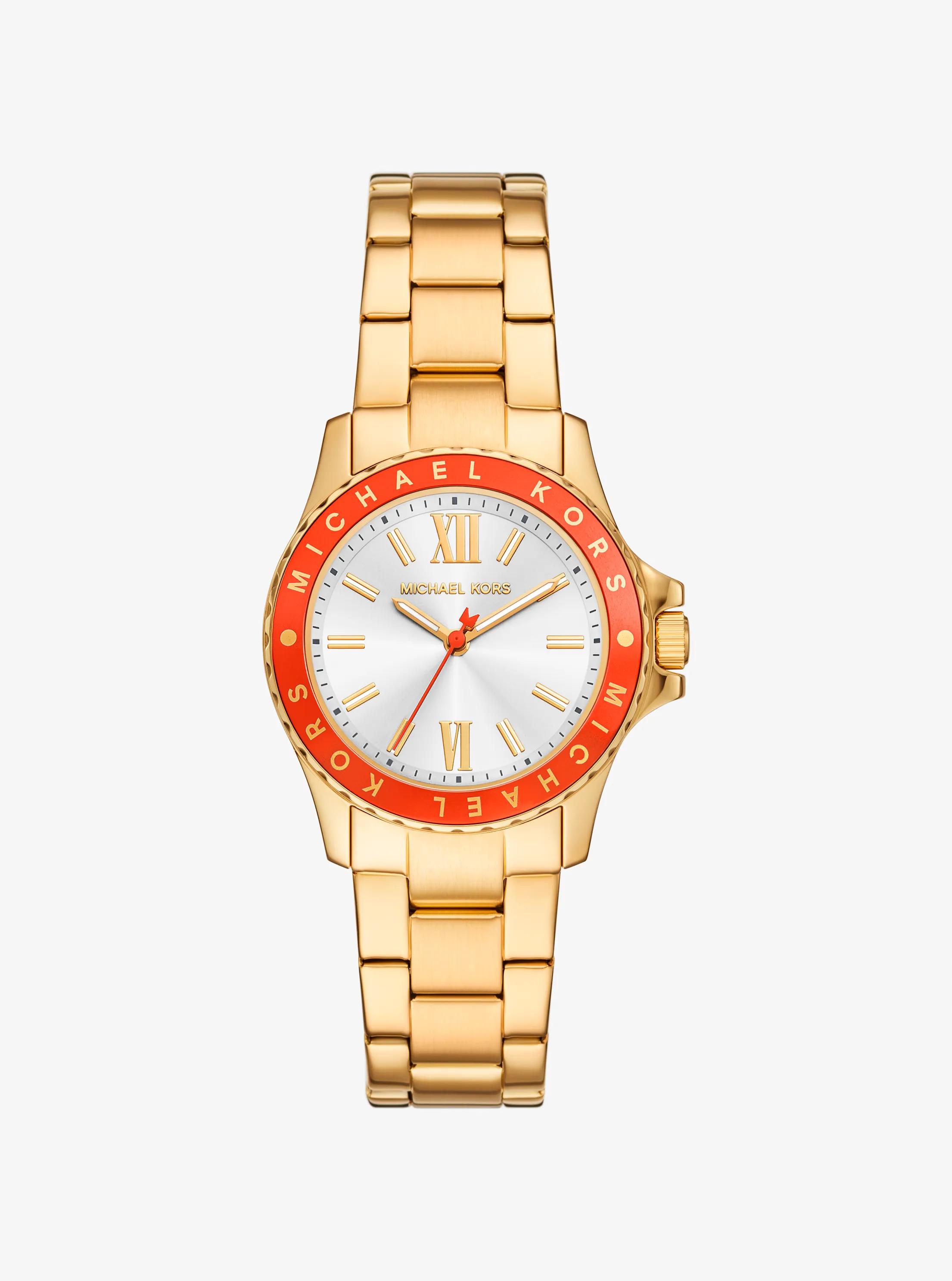 Mini Everest Gold-Tone Watch in RED CLAY | Michael Kors