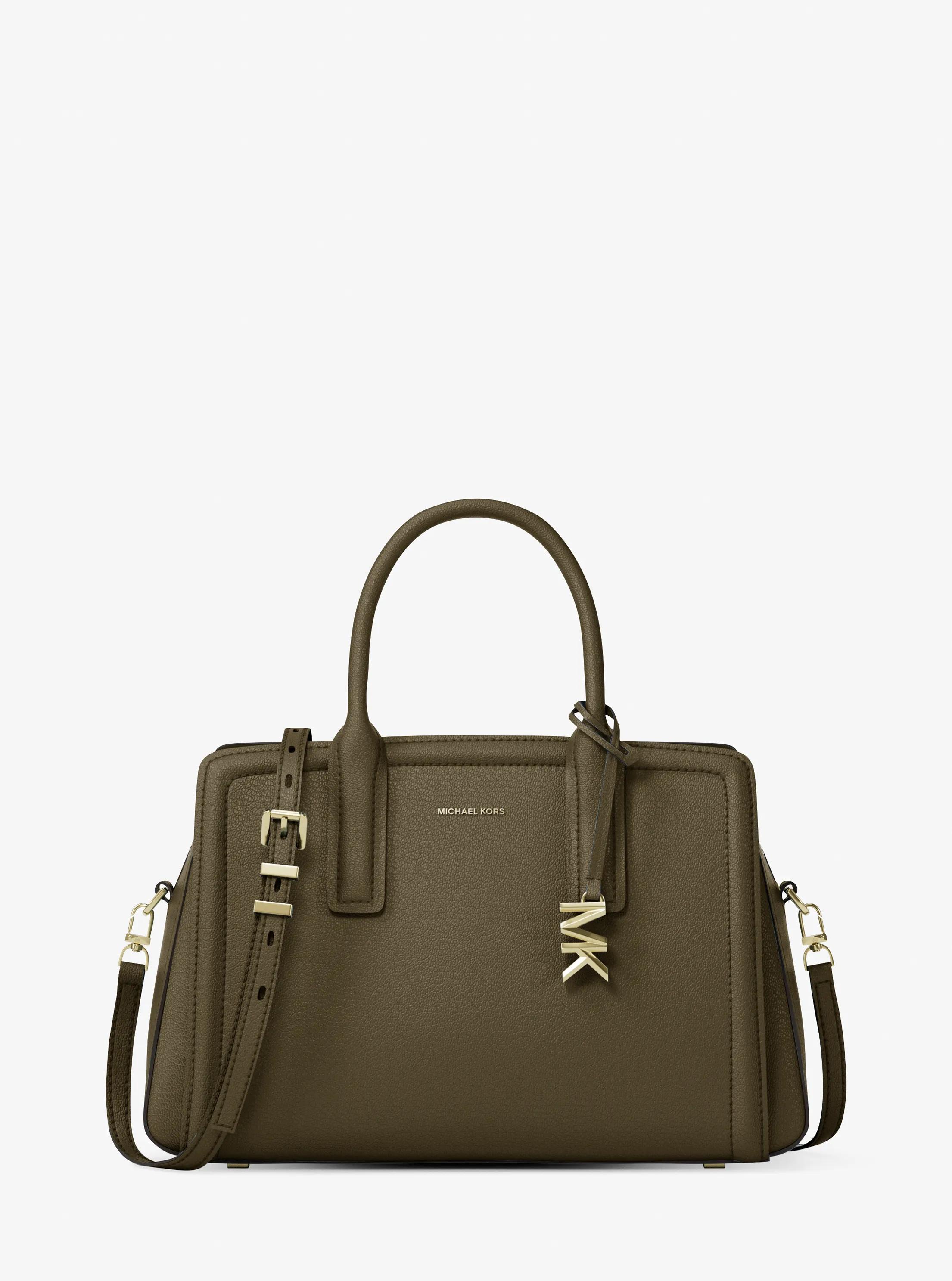 Laila Medium Leather Satchel in LODEN | Michael Kors