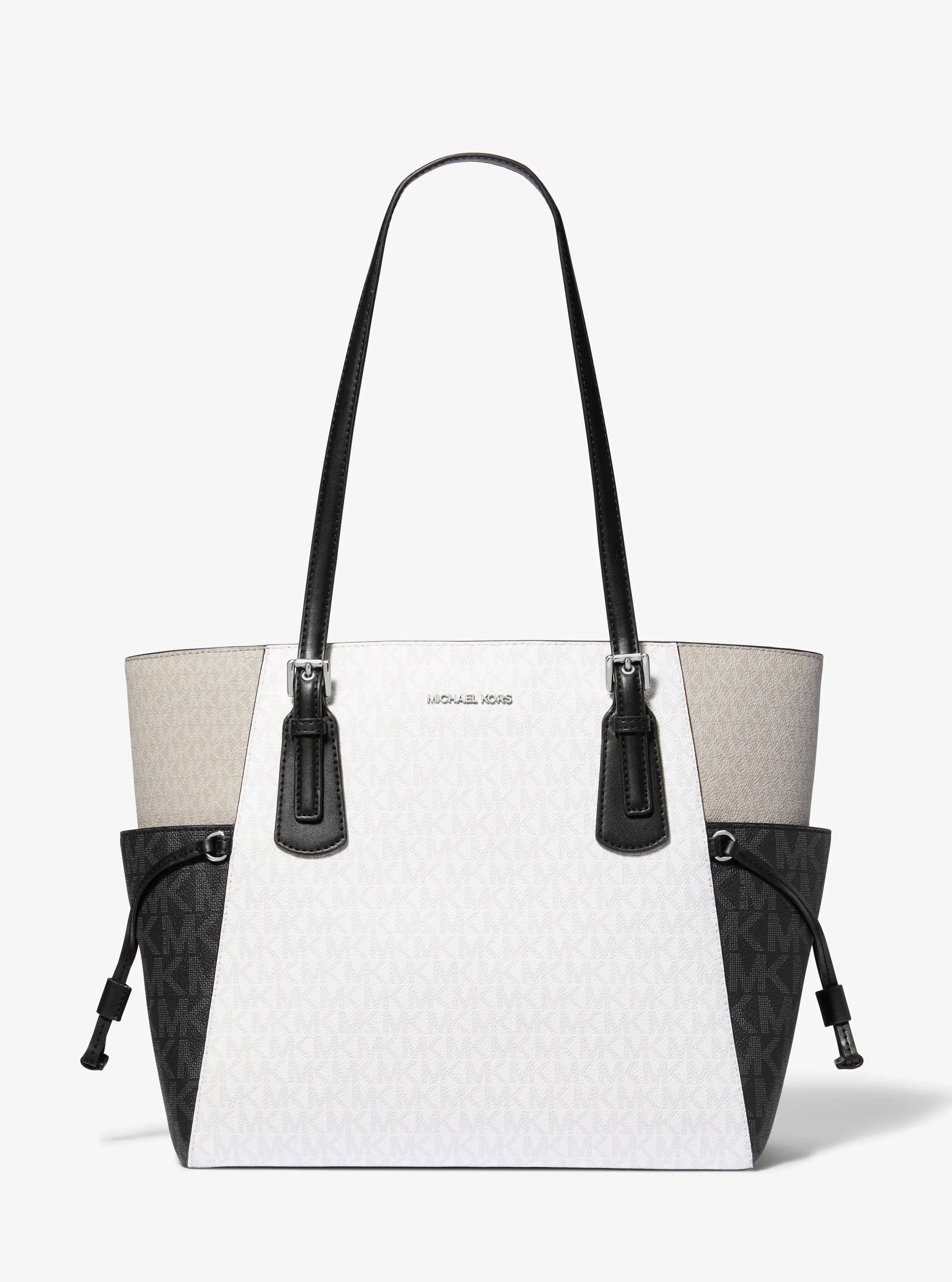 Voyager Large Color-Block Signature Logo Tote Bag in OPWHT MULTI | Michael Kors