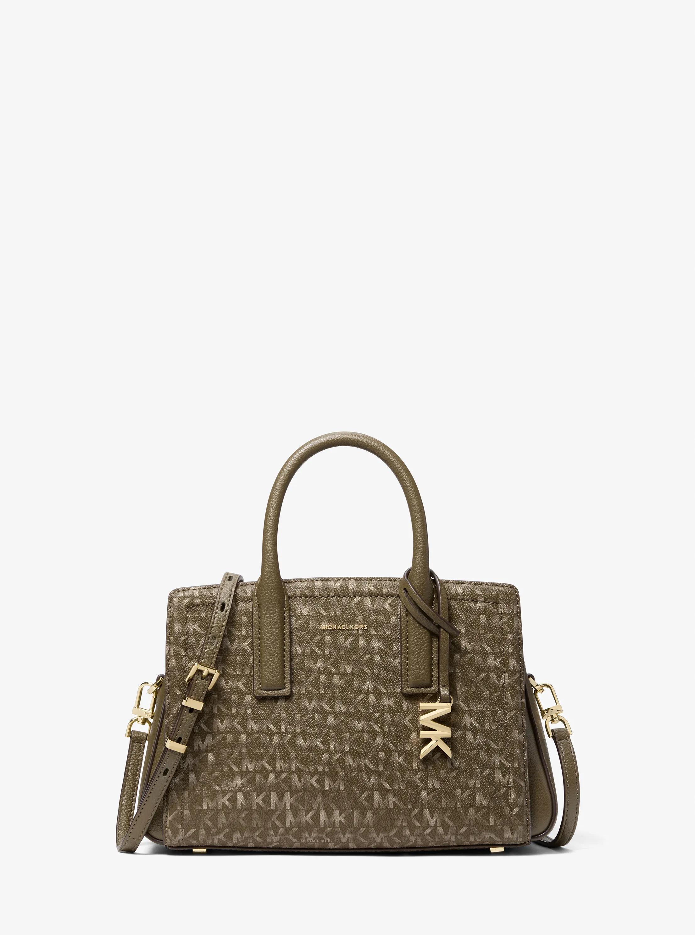 Michael Kors Laila Small Signature Logo Satchel In Green