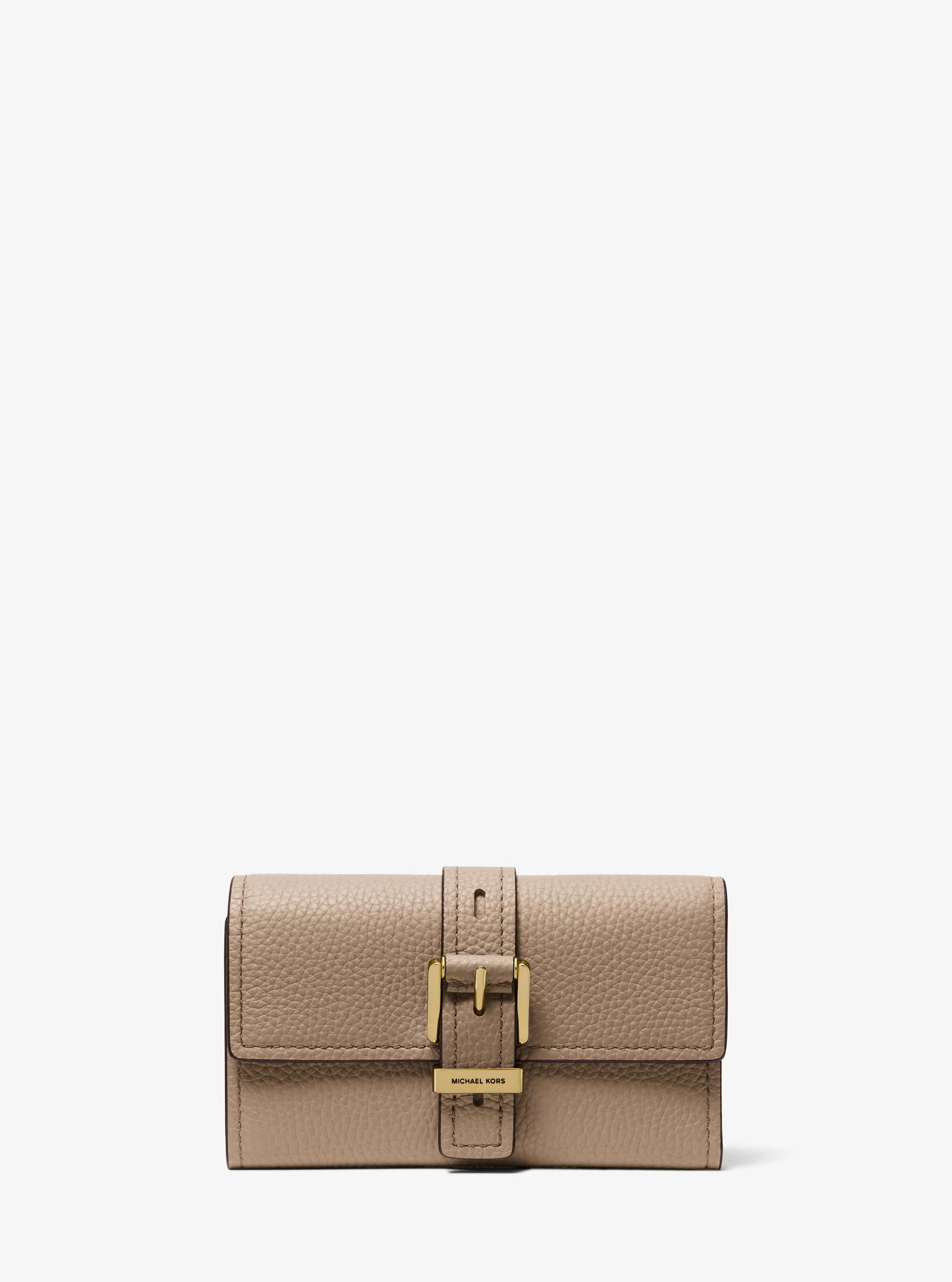 Nolita Medium Pebbled Leather Tri-Fold Wallet in BIRCH | Michael Kors