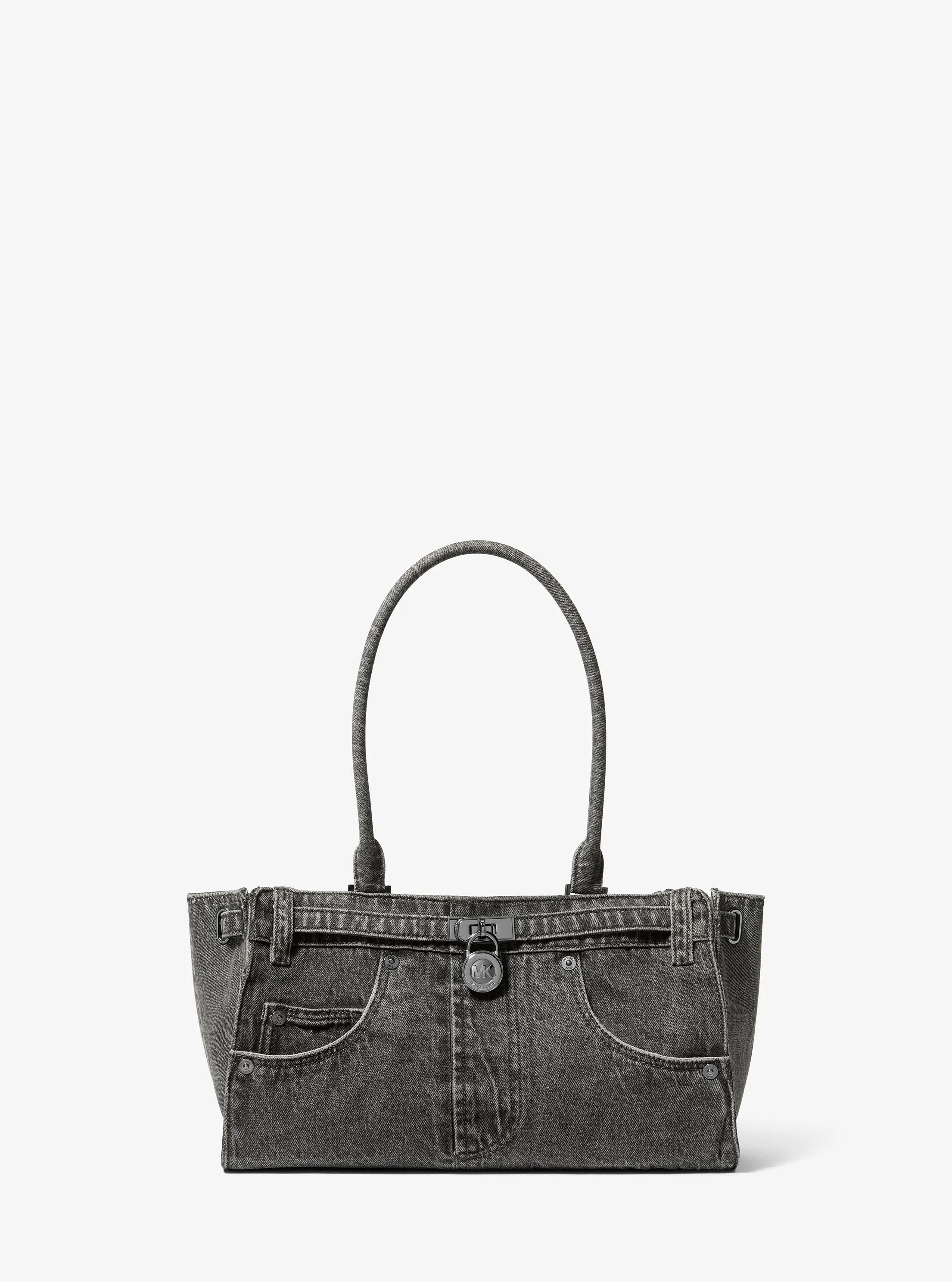 Michael Michael Kors Michael Kors Hamilton Moderne Small Washed Denim Satchel In Grey