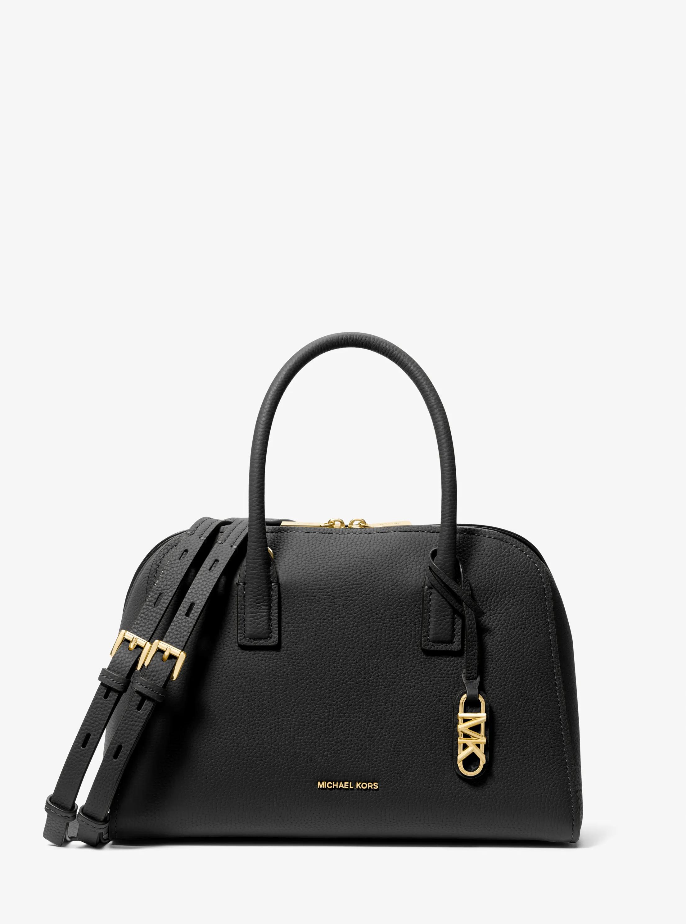 Bolso satchel Ashton mediano de piel granulada in NEGRO | Michael Kors