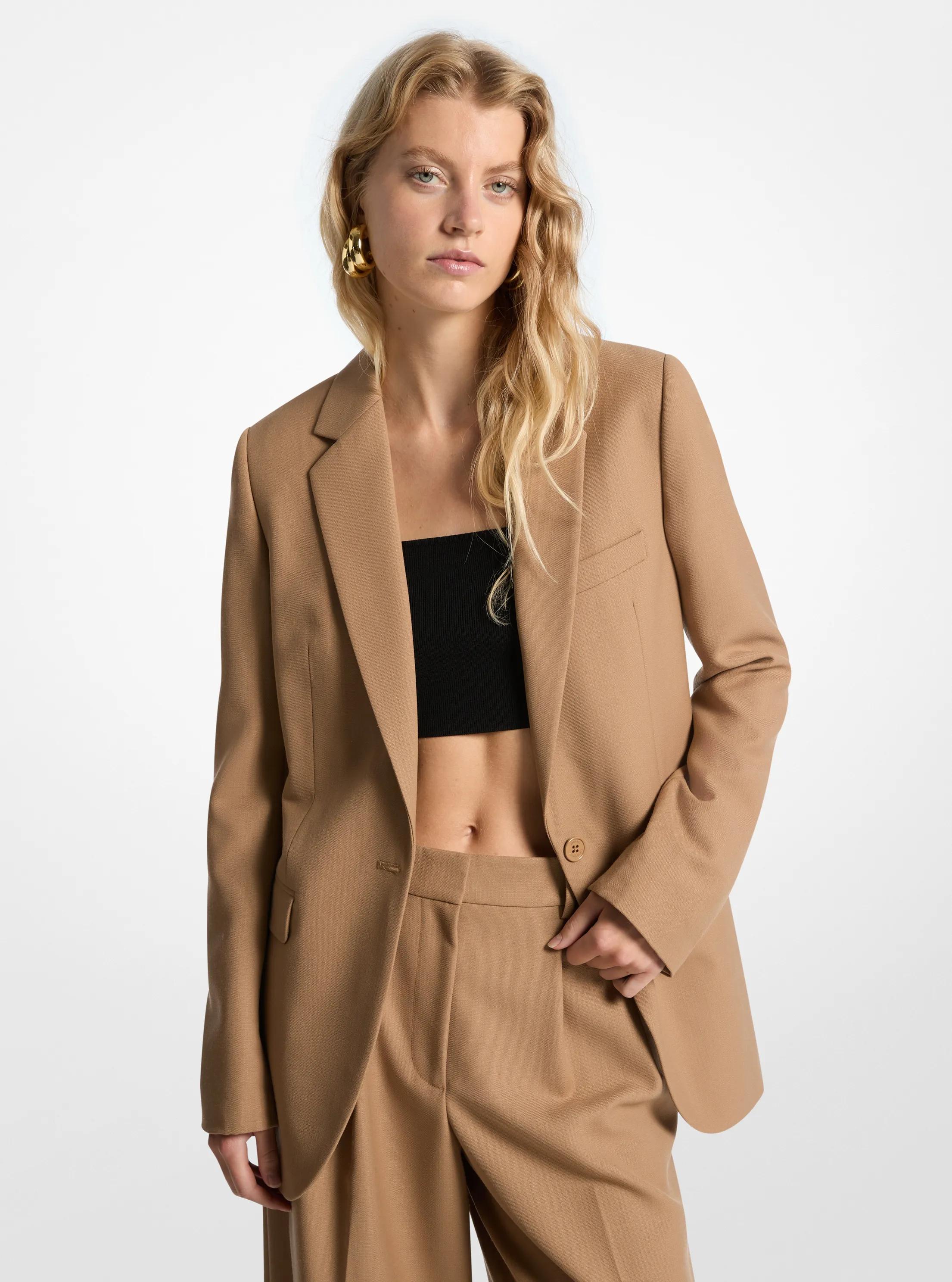 Blazer tipo boyfriend de mezcla de lana in CAF&Eacute; | Michael Kors