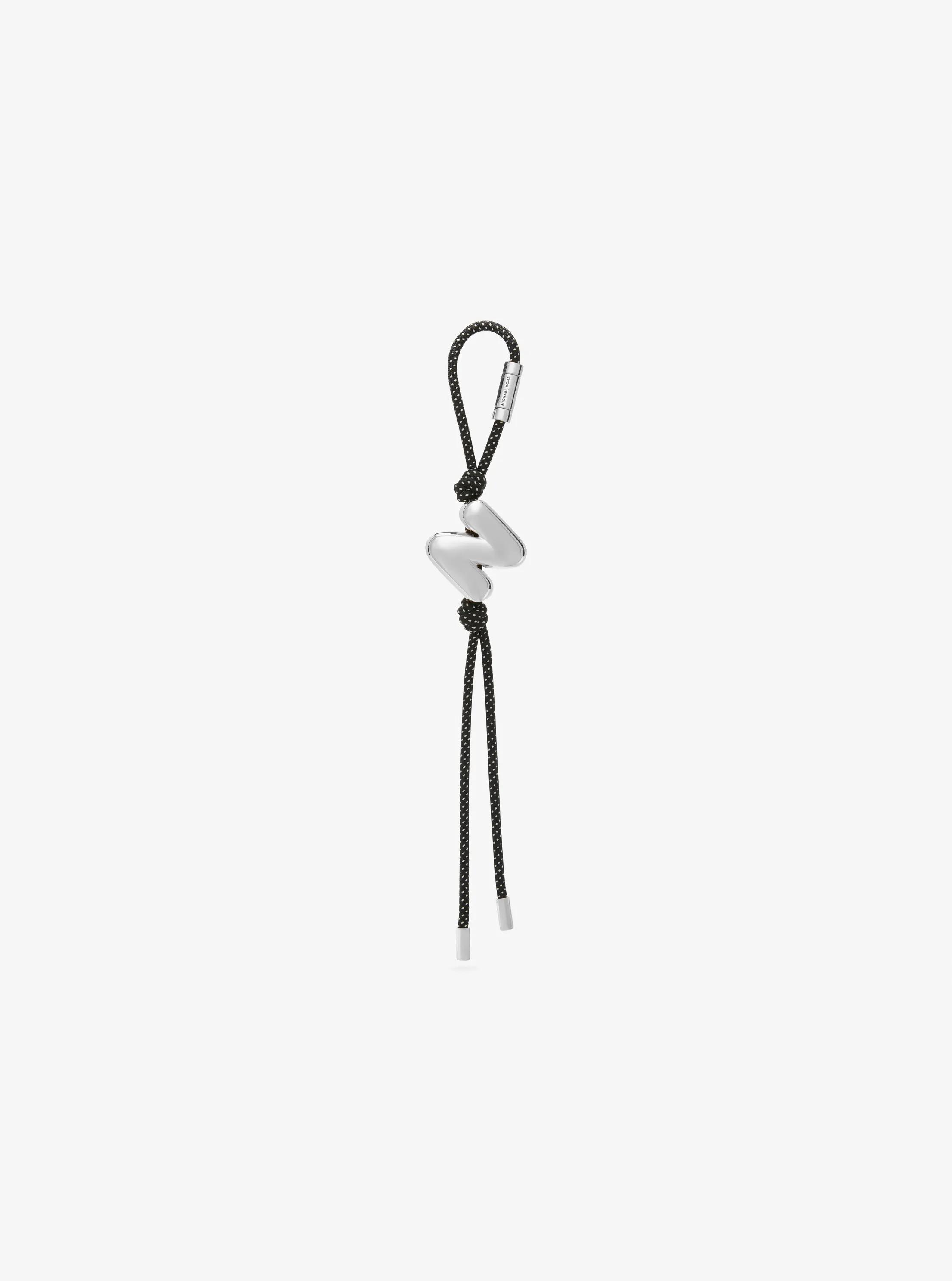Initial Silver-Tone and Speckled Cord Bag Charm in SH RHODIUM | Michael Kors
