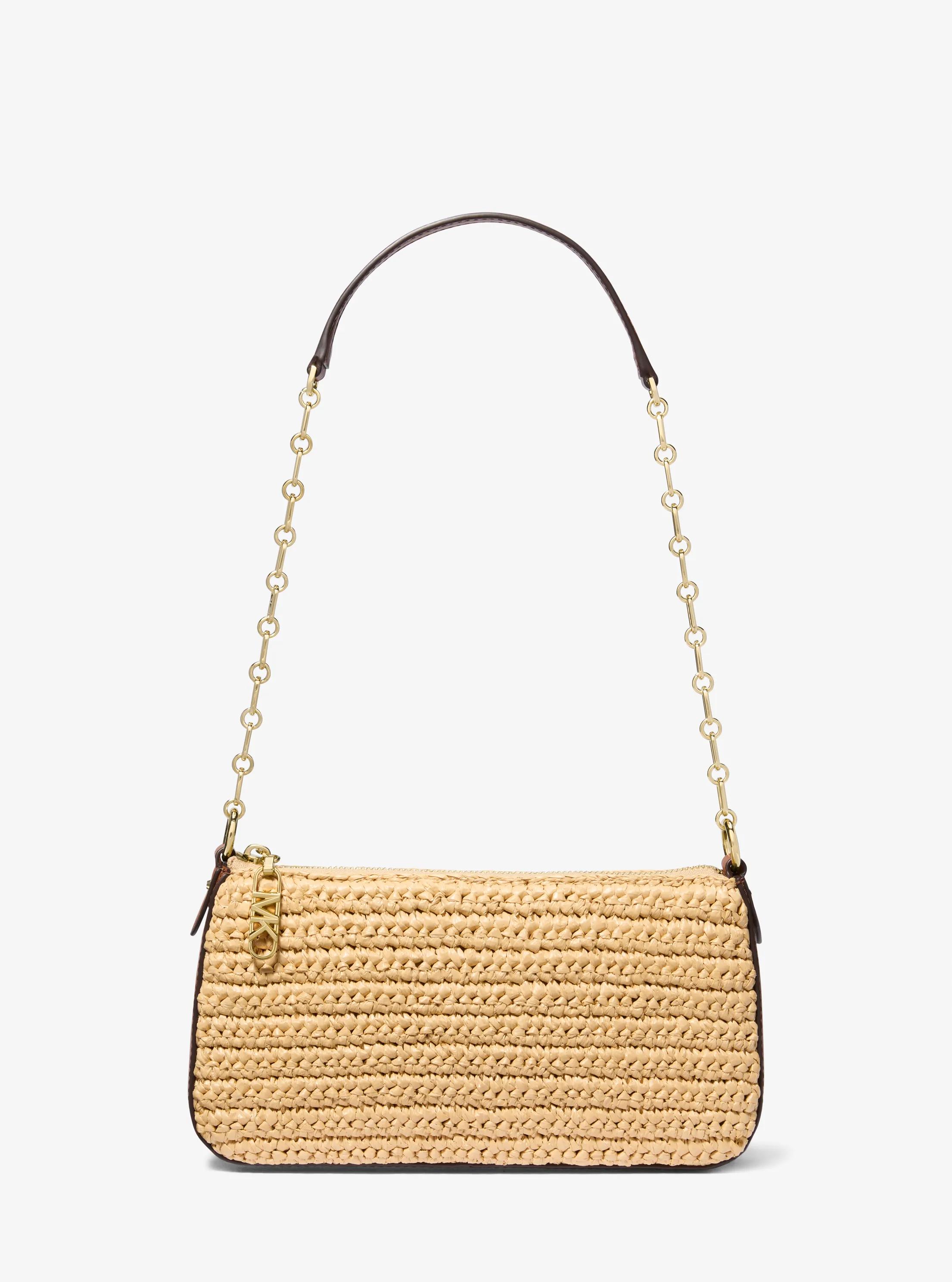 Empire Medium Hand-Crocheted Straw Chain-Link Pochette