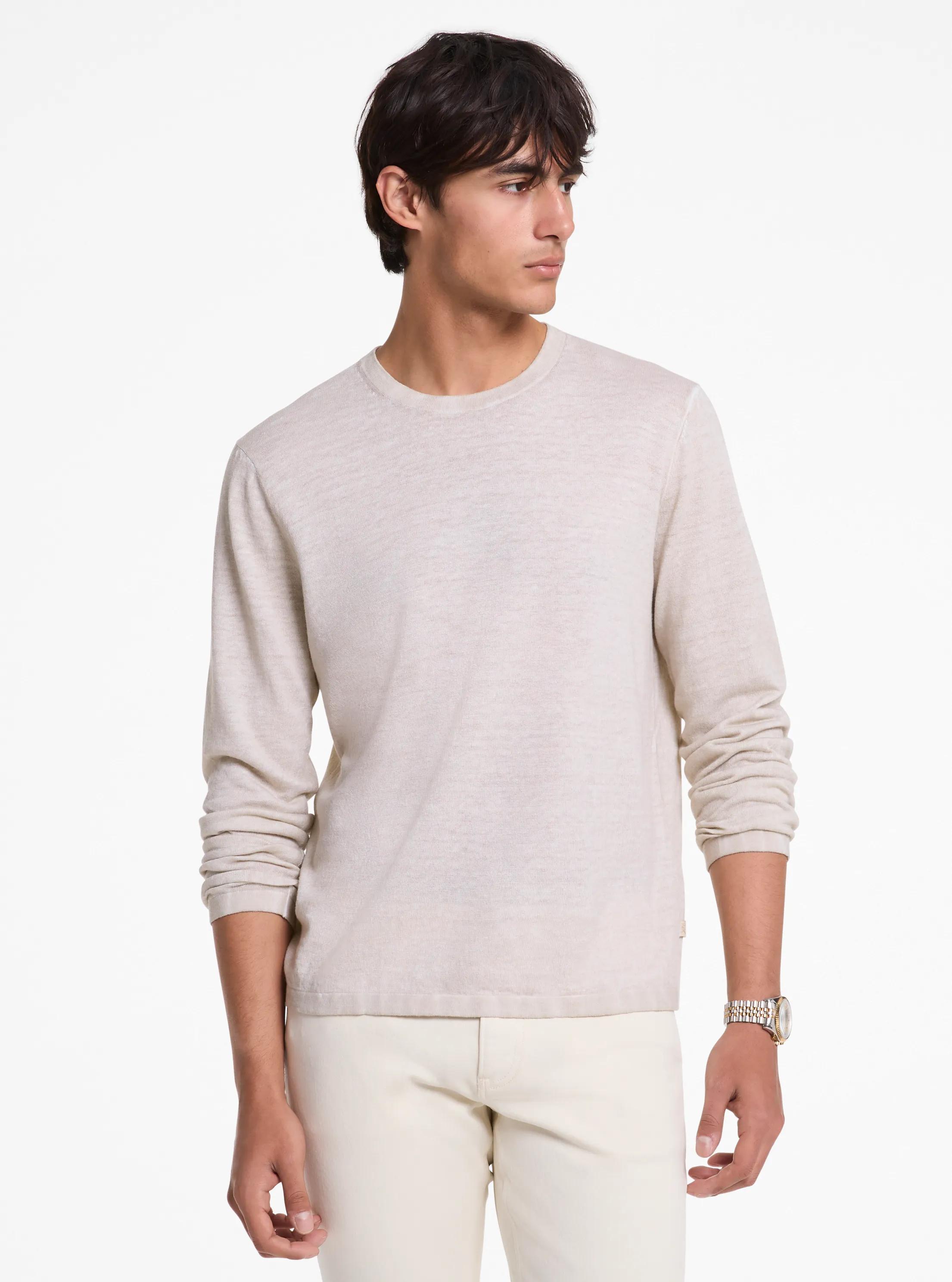 Linen and Cotton Sweater in DUNE | Michael Kors