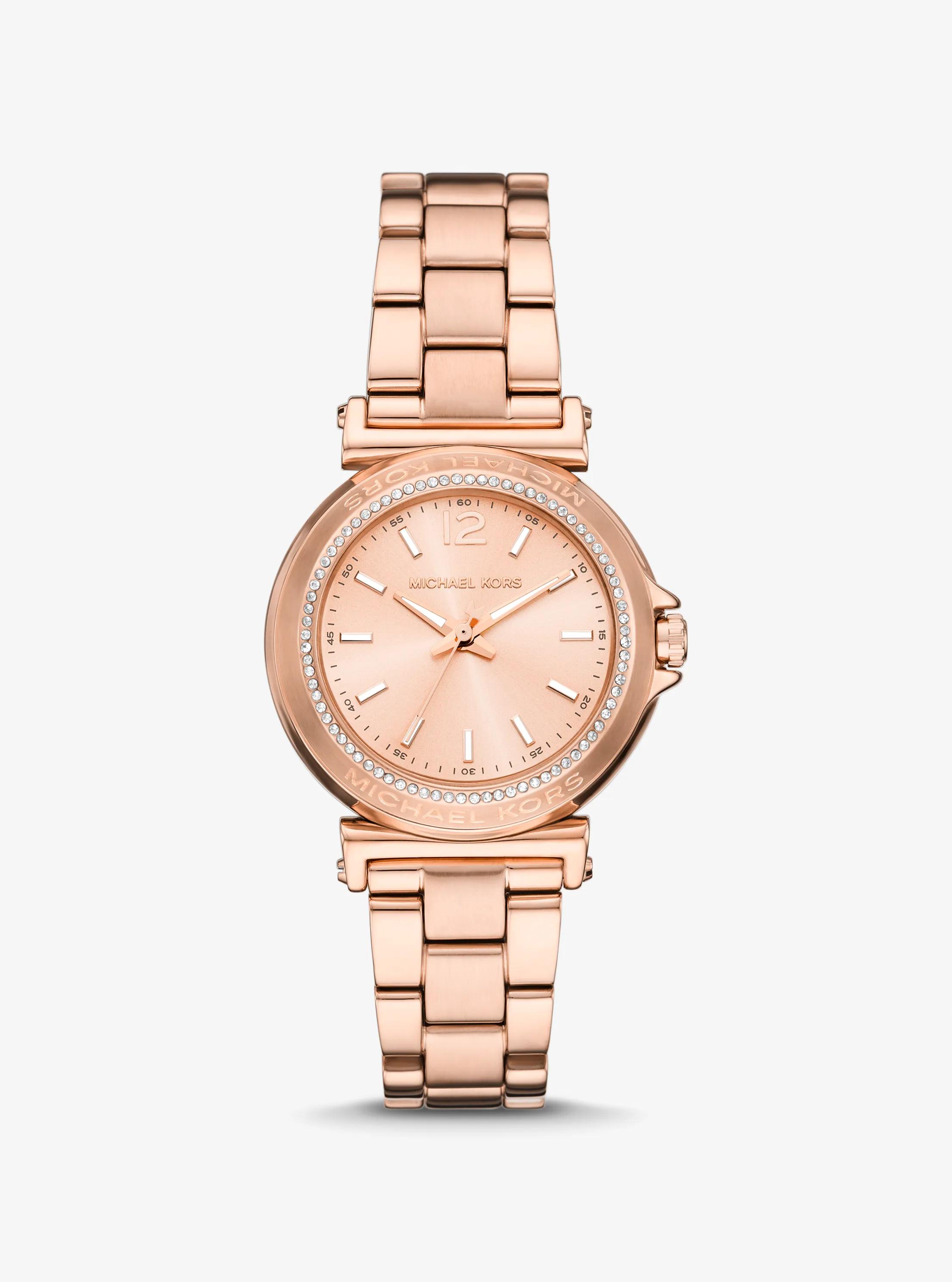 Mini Maren Pav&eacute; Rose Gold-Tone Watch in ROSE GOLD | Michael Kors