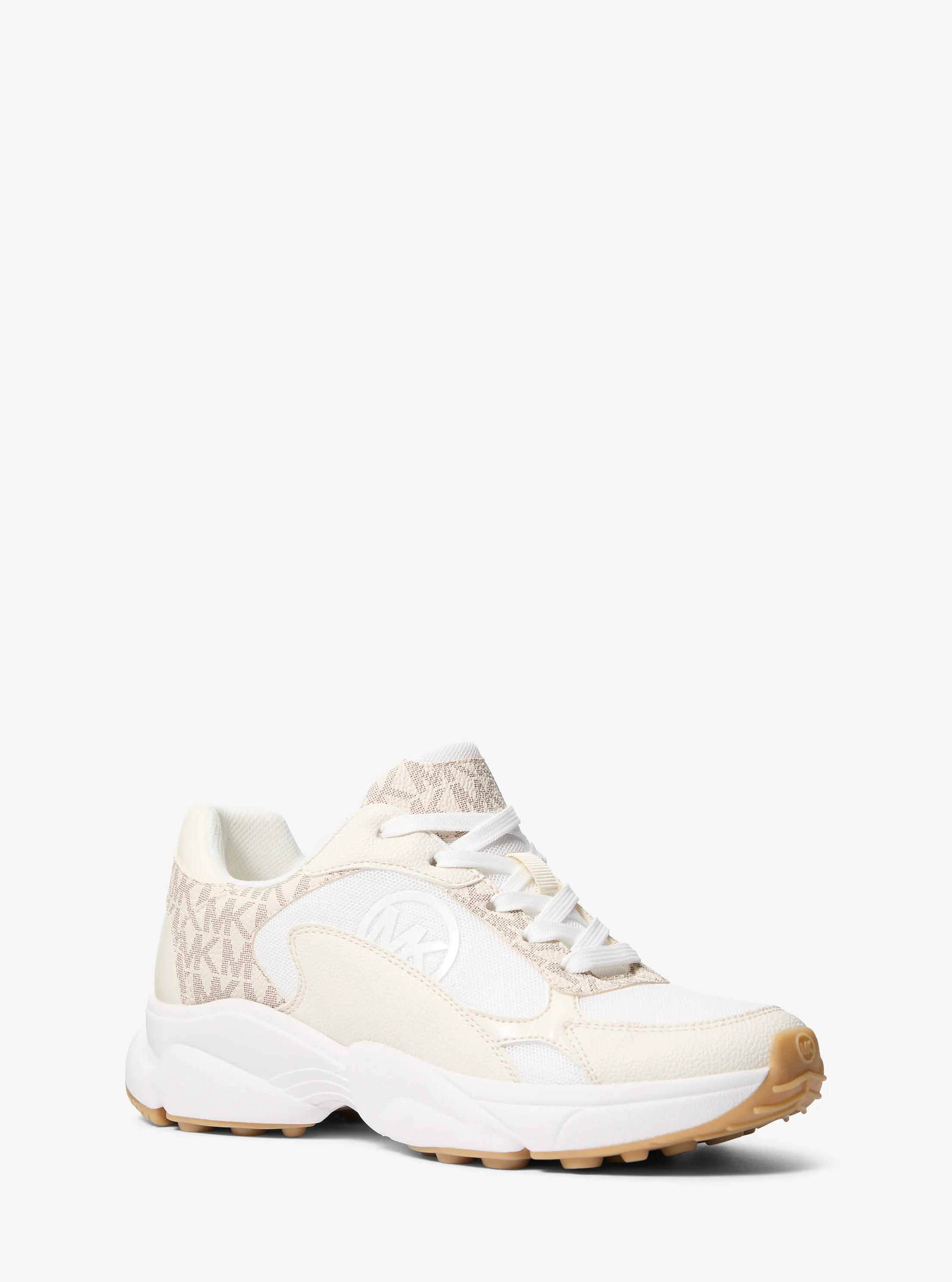 Samira Mixed-Media Trainer in VANILLA | Michael Kors