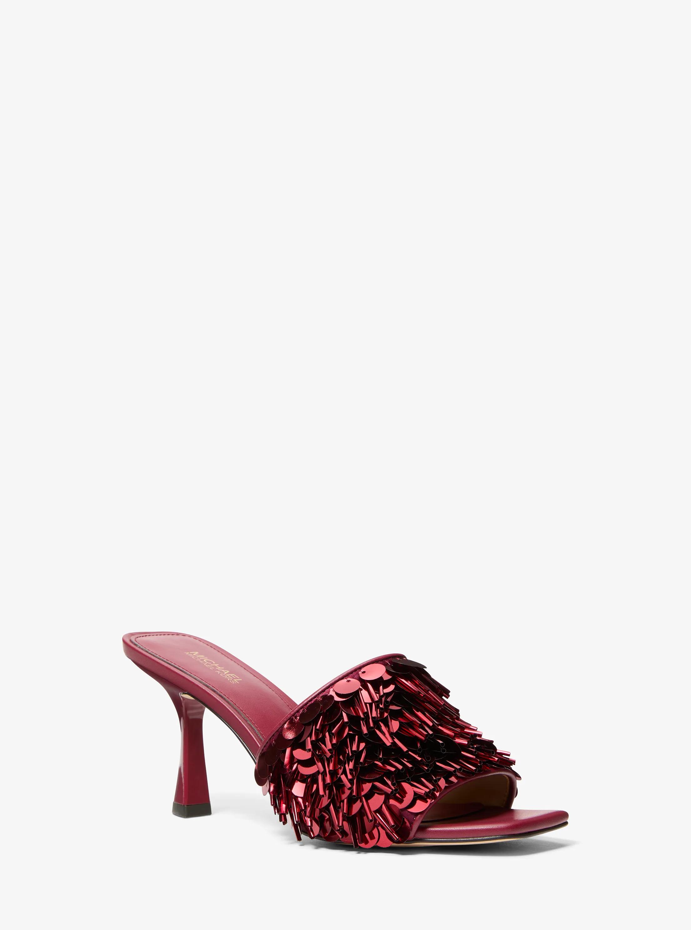 MK Mule Tessa travaillée ornée de sequins - Rouge - Michael Kors
