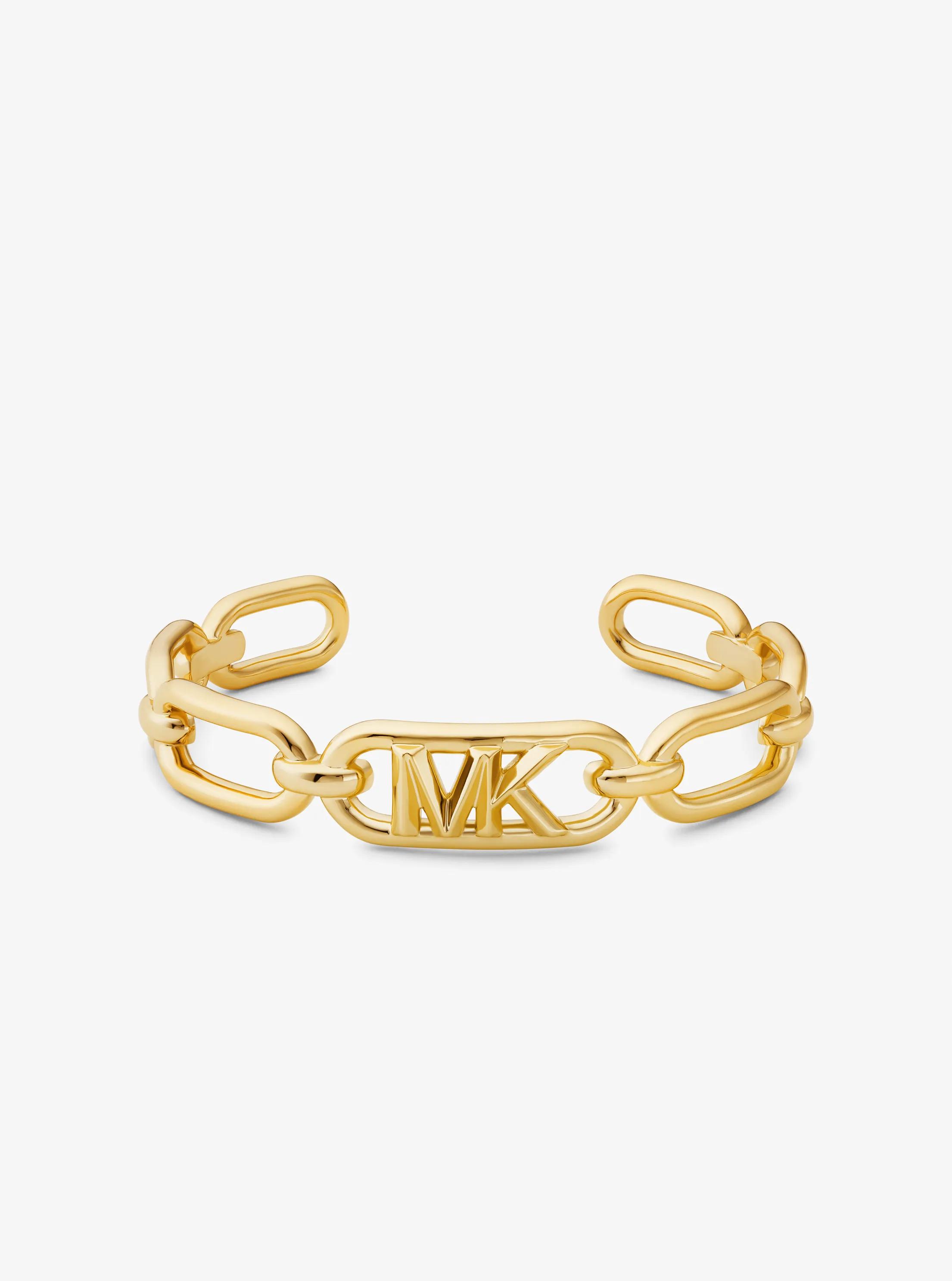 Empire Precious Metal-Plated Brass Chain-Link Cuff in GOLD | Michael Kors