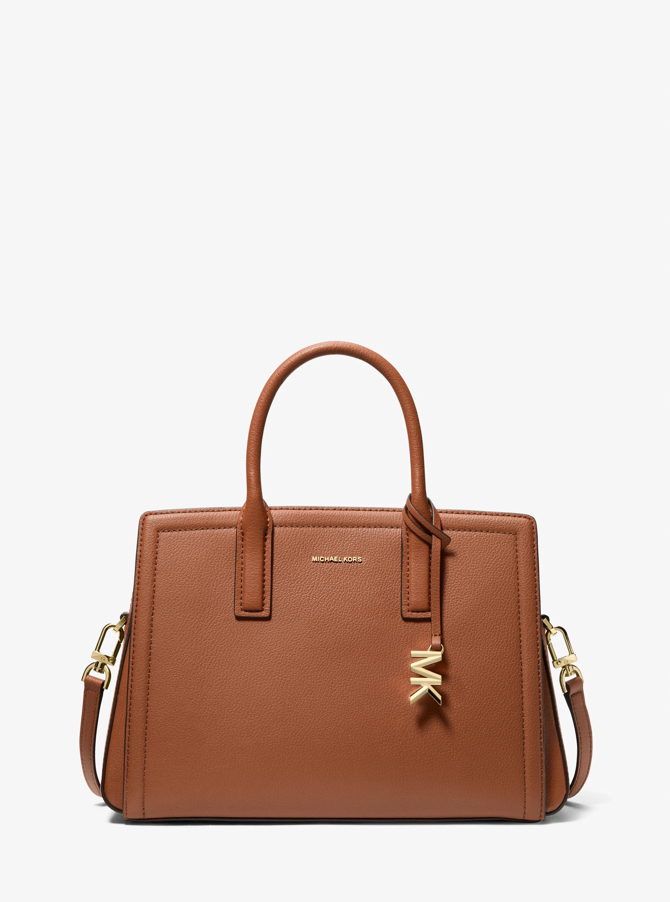 Laila Medium Leather Satchel in LUGGAGE | Michael Kors