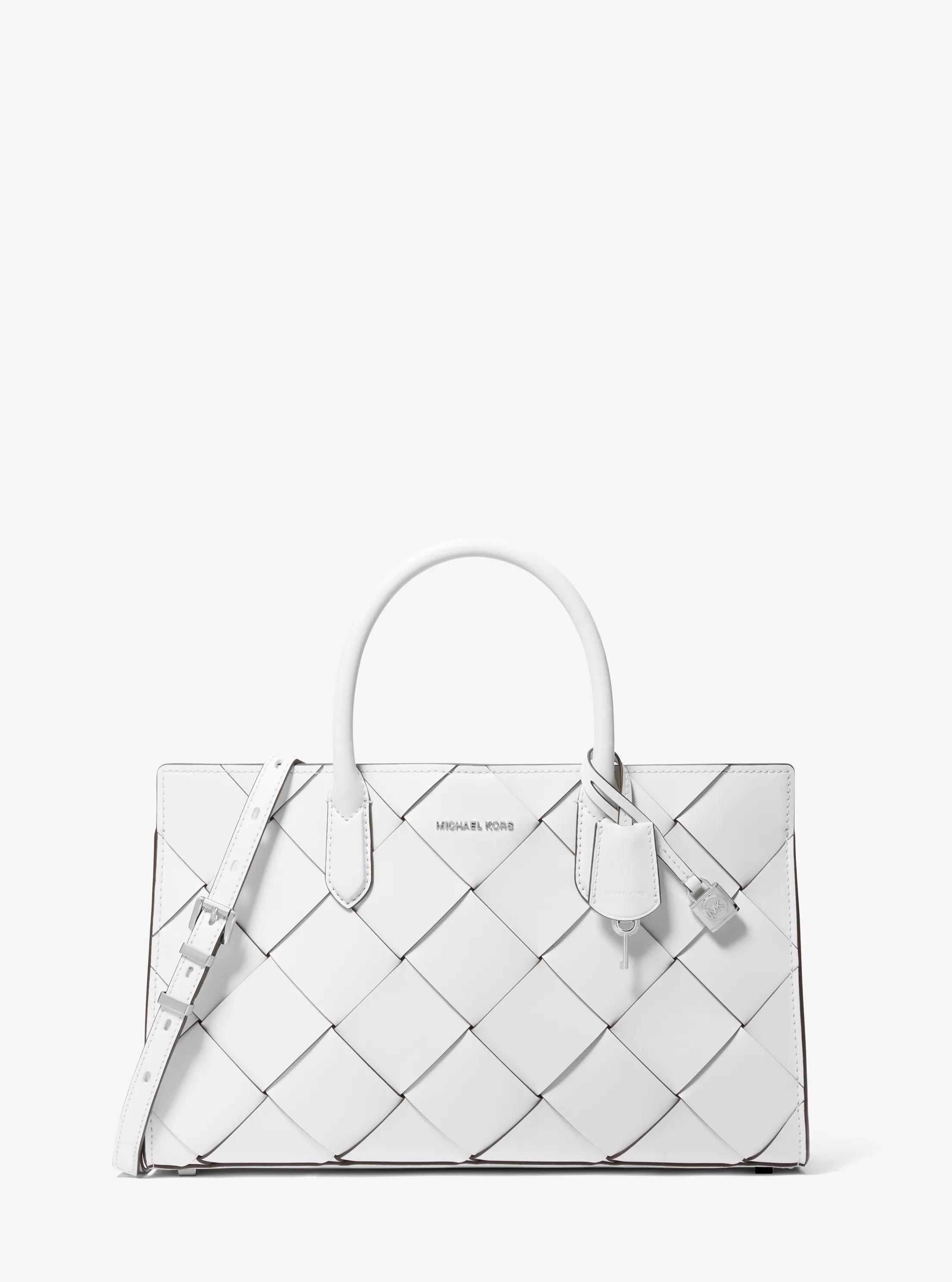 Bolso satchel Scarlett mediano de piel tejida