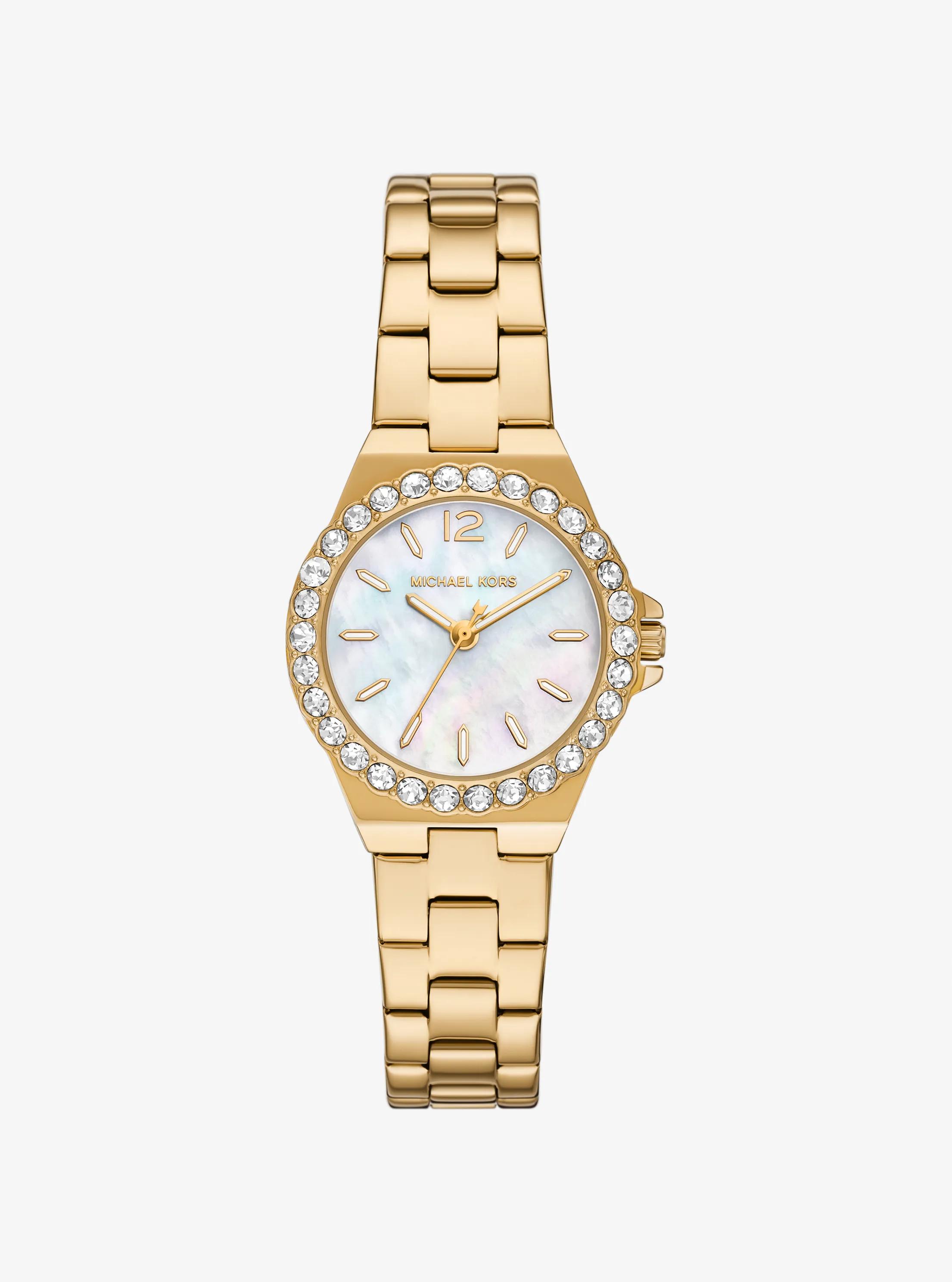 Mini Lennox Pavé Gold-Tone Watch