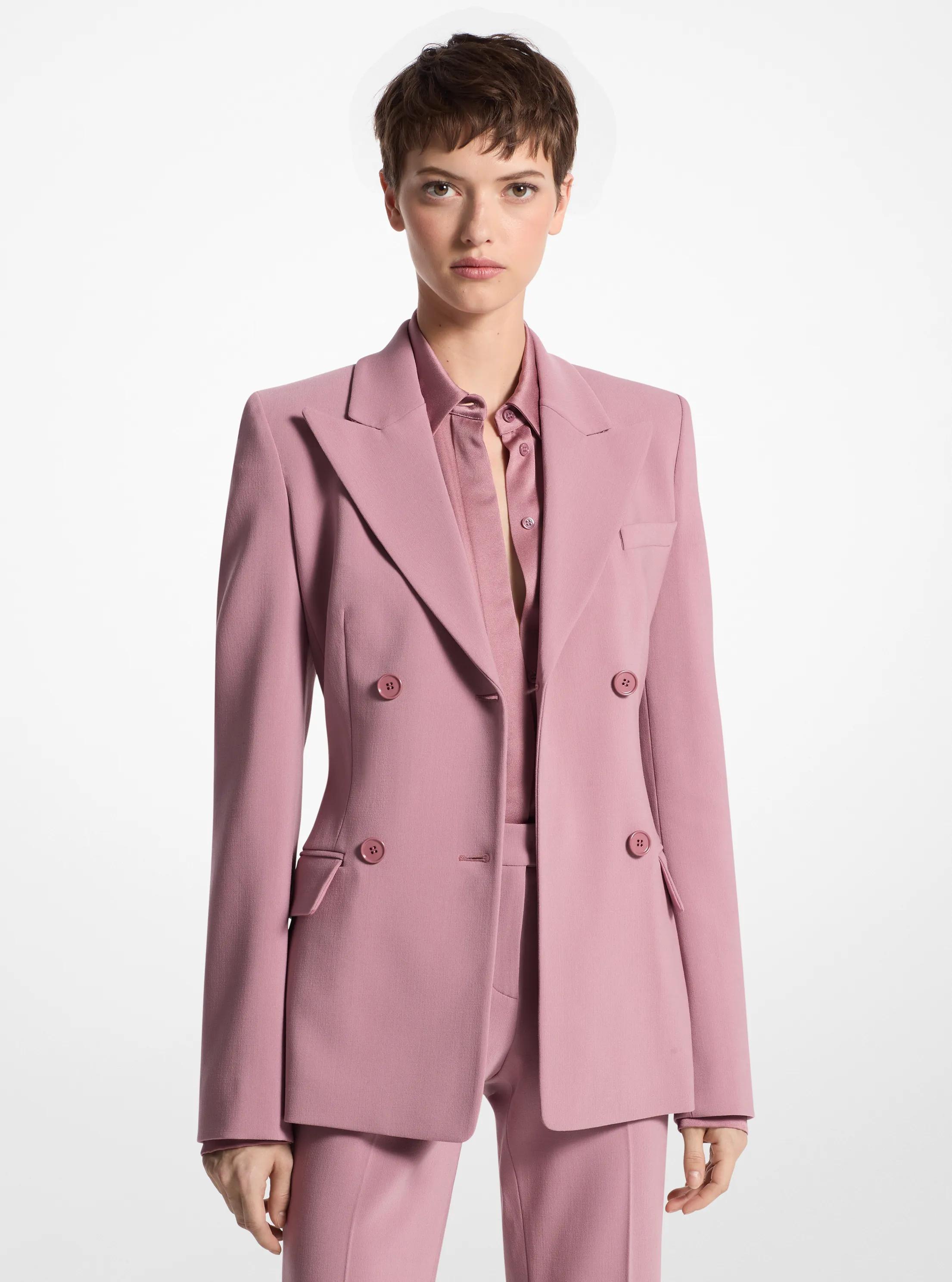 Stretch Wool Crepe Blazer in MALVA | Michael Kors