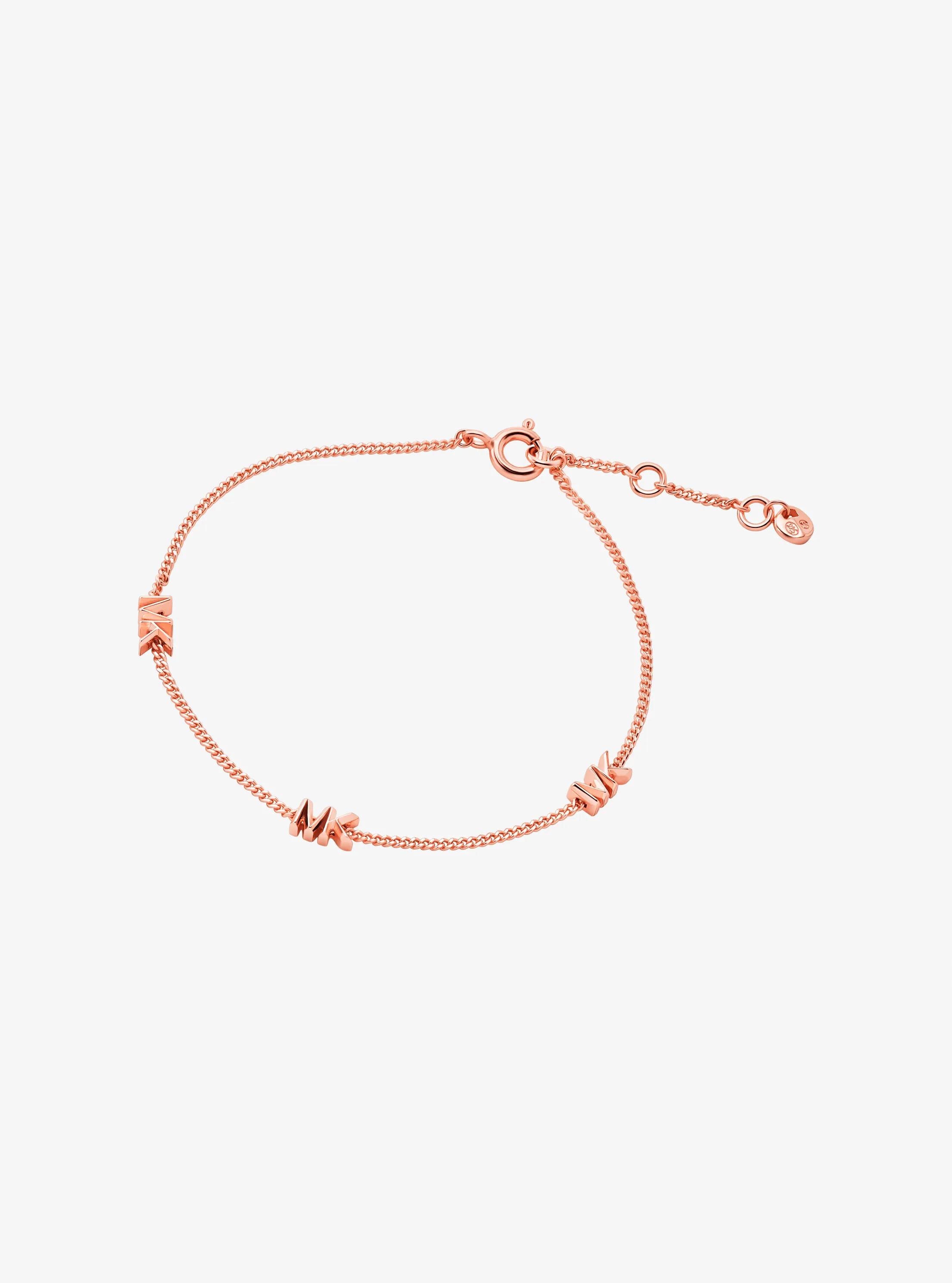 Precious Metal-Plated Sterling Silver Logo Bracelet in ROSE GOLD | Michael Kors