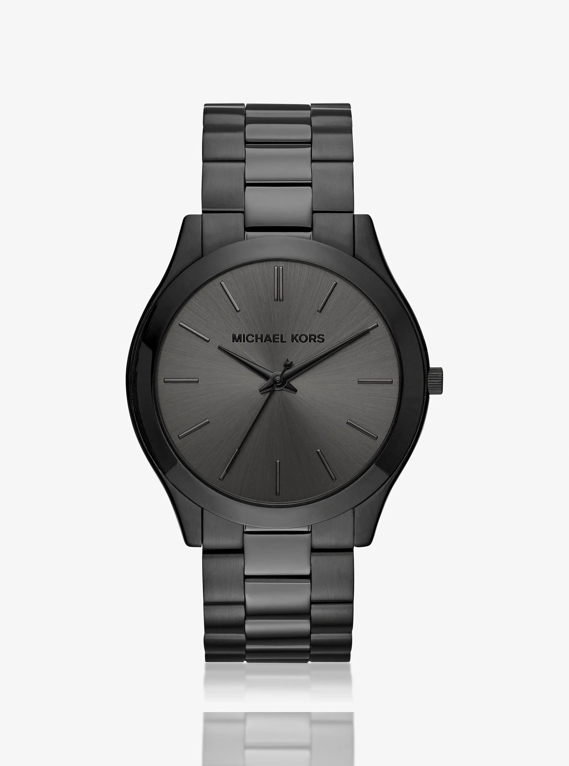 Montre Runway mince noire surdimensionn&eacute;e in NOIR | Michael Kors