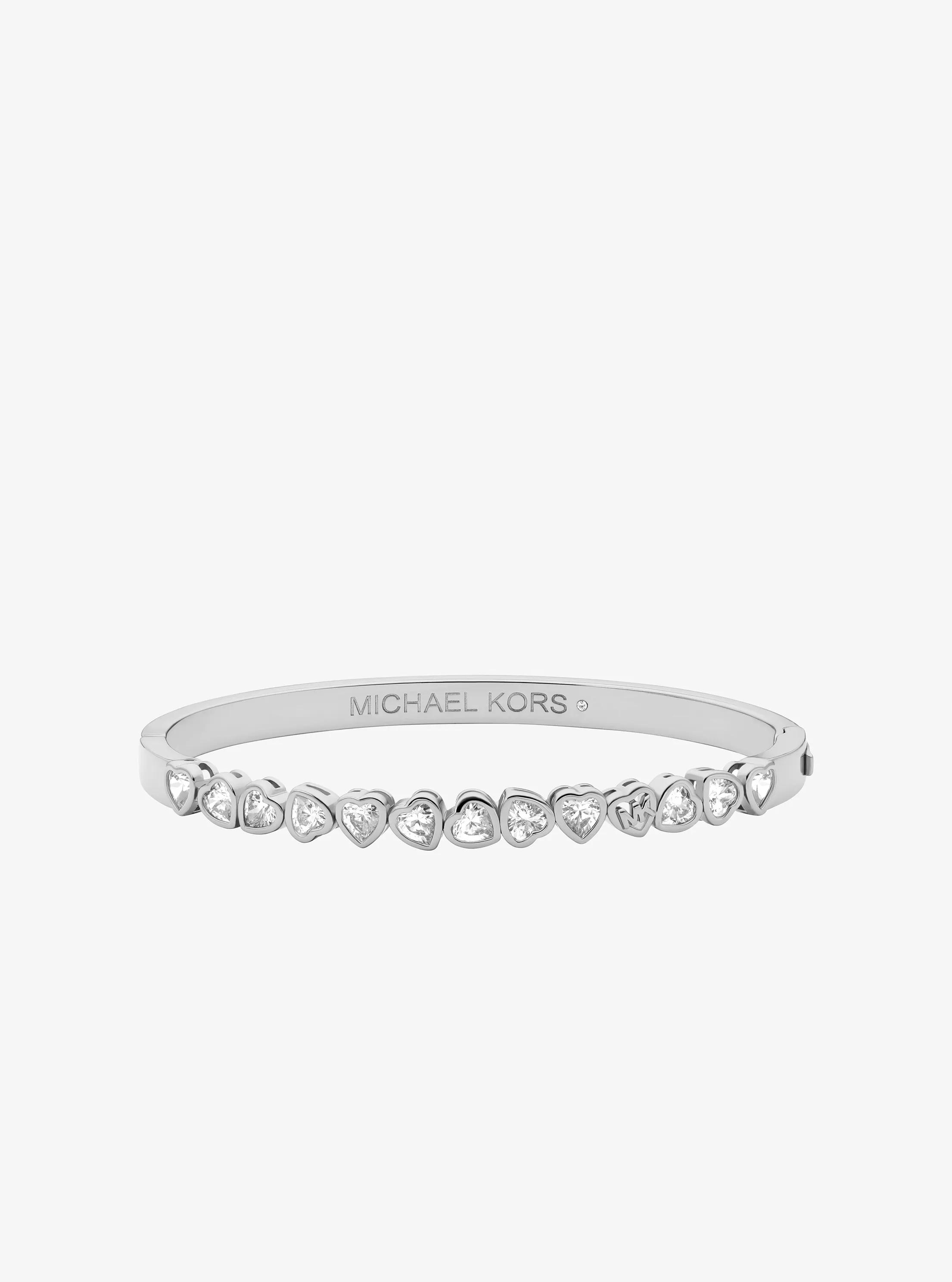 Pulsera r&iacute;gida de coraz&oacute;n con incrustaciones in PLATEADO | Michael Kors