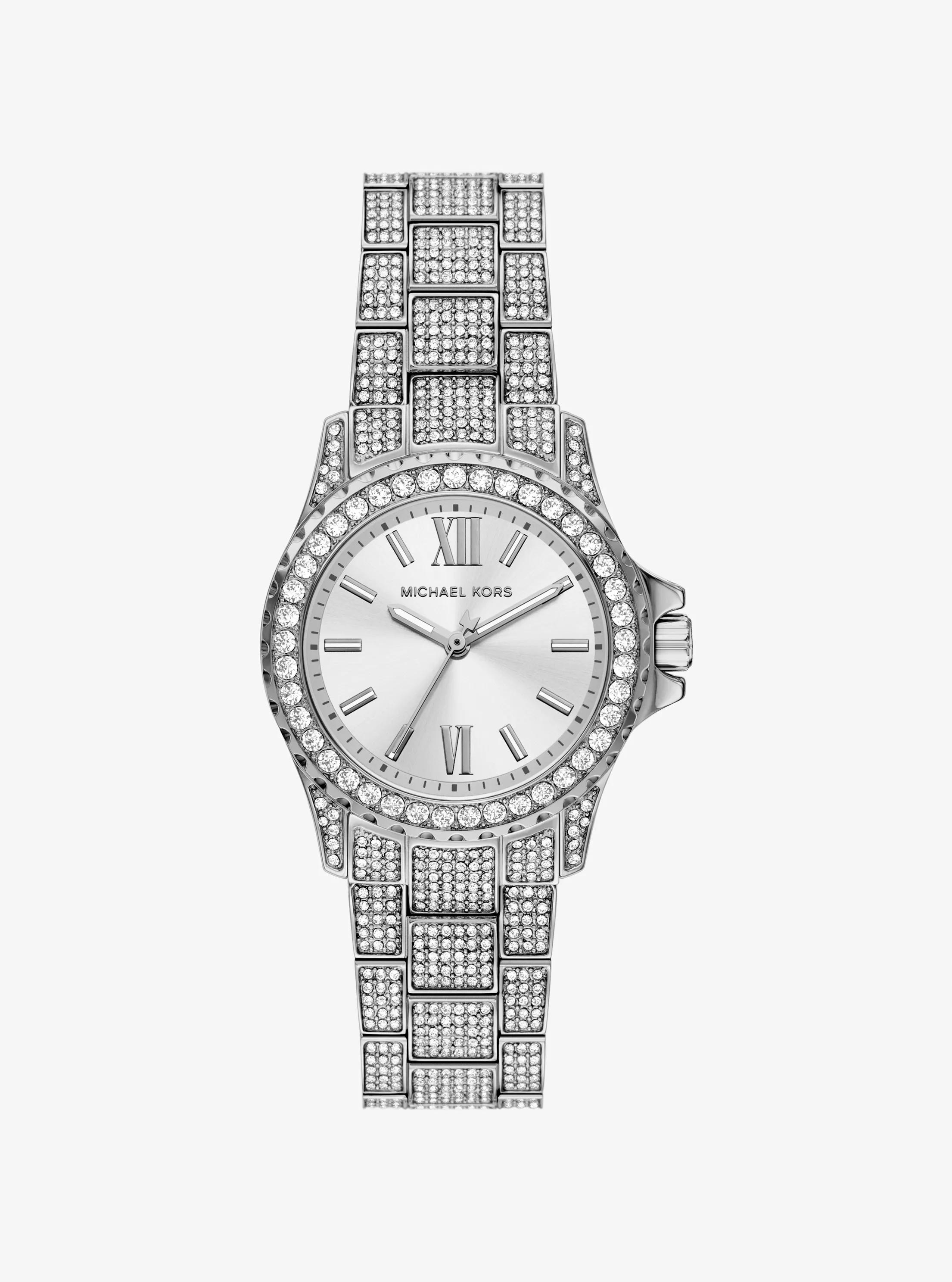 Michael Kors Mini Everest Pavé Silver-Tone Watch