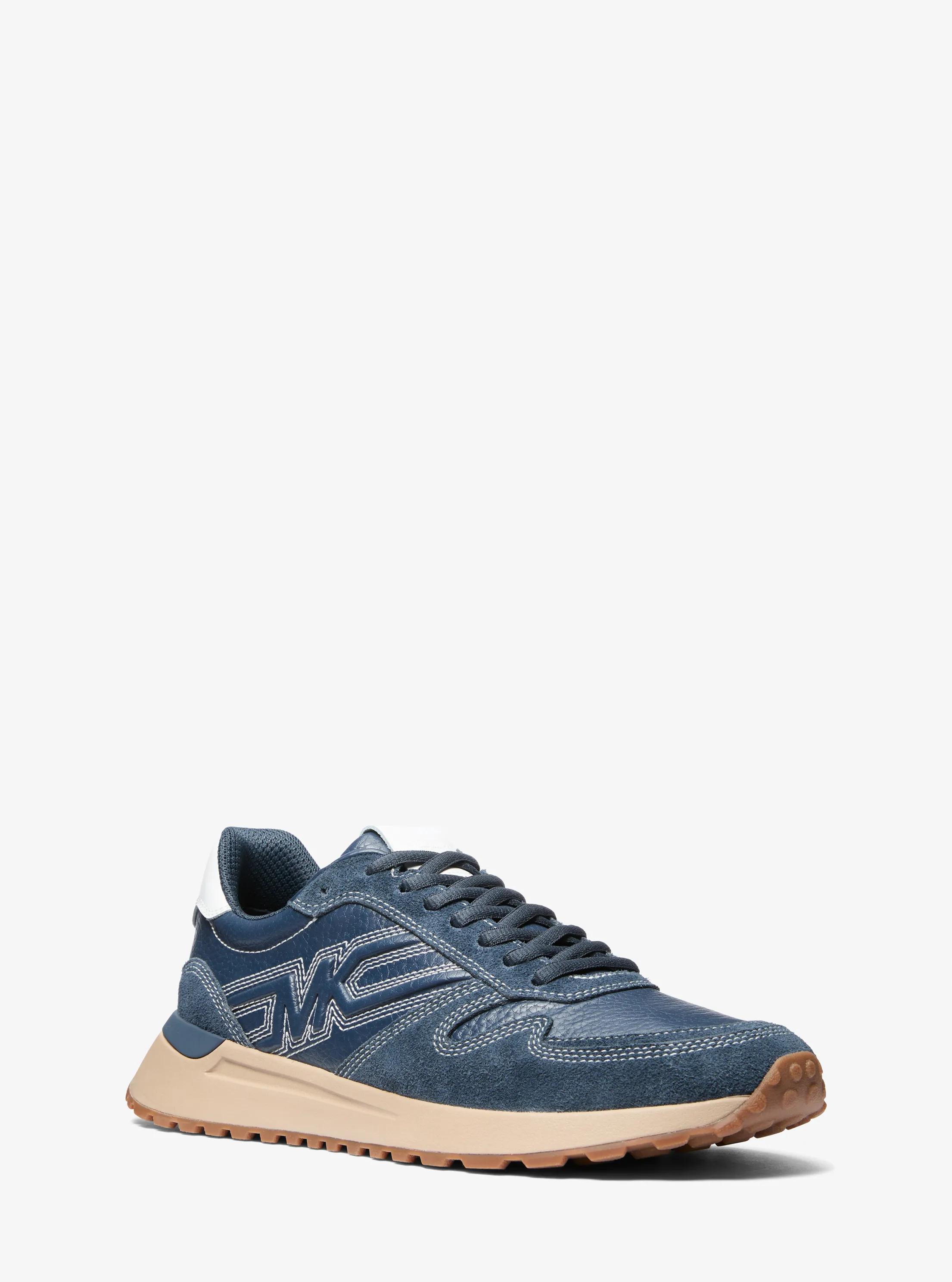 Dax Leather Trainer in NAVY | Michael Kors