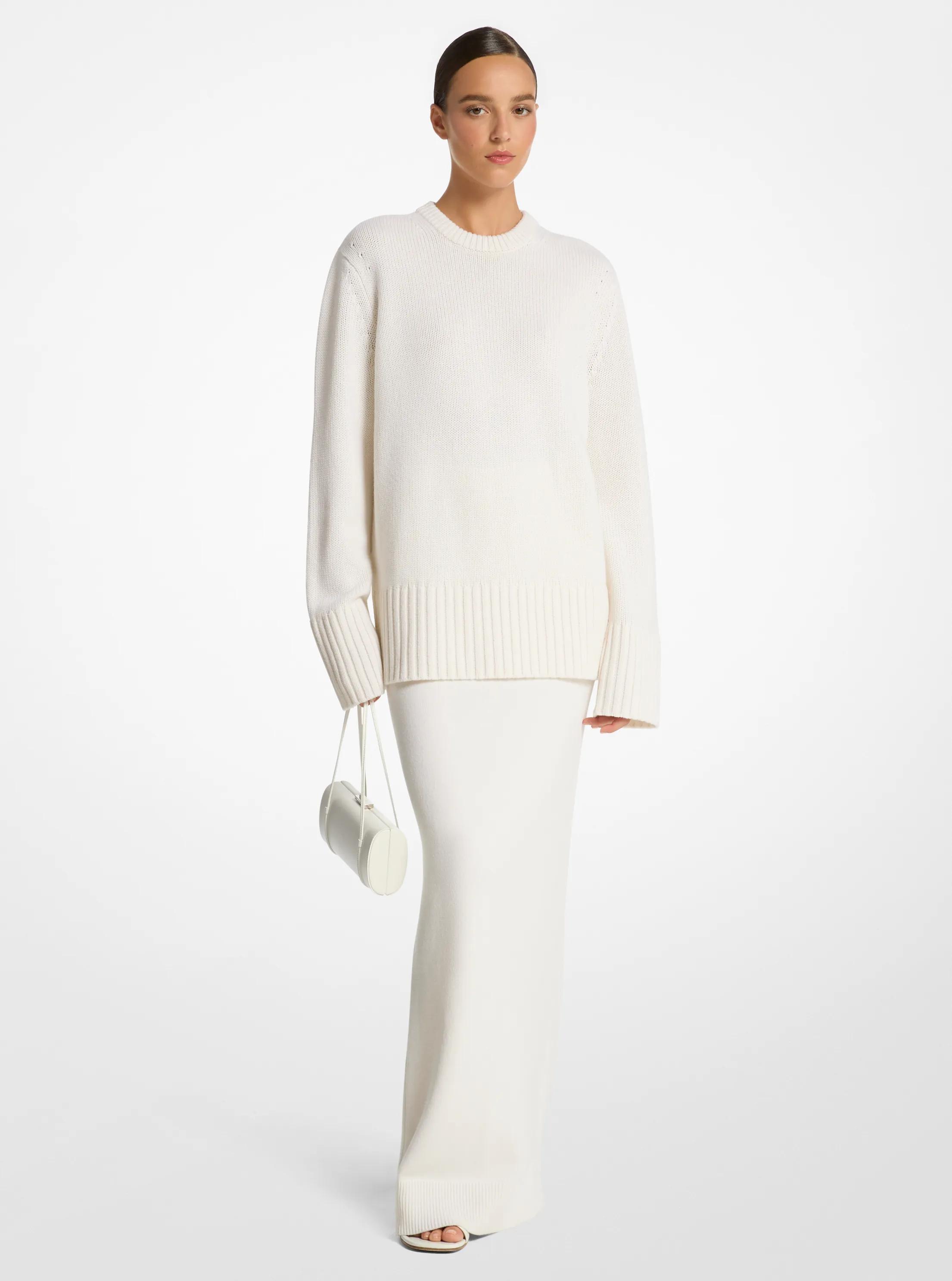 Pull surdimensionn&eacute; en cachemire in BLANC OPTIQUE | Michael Kors