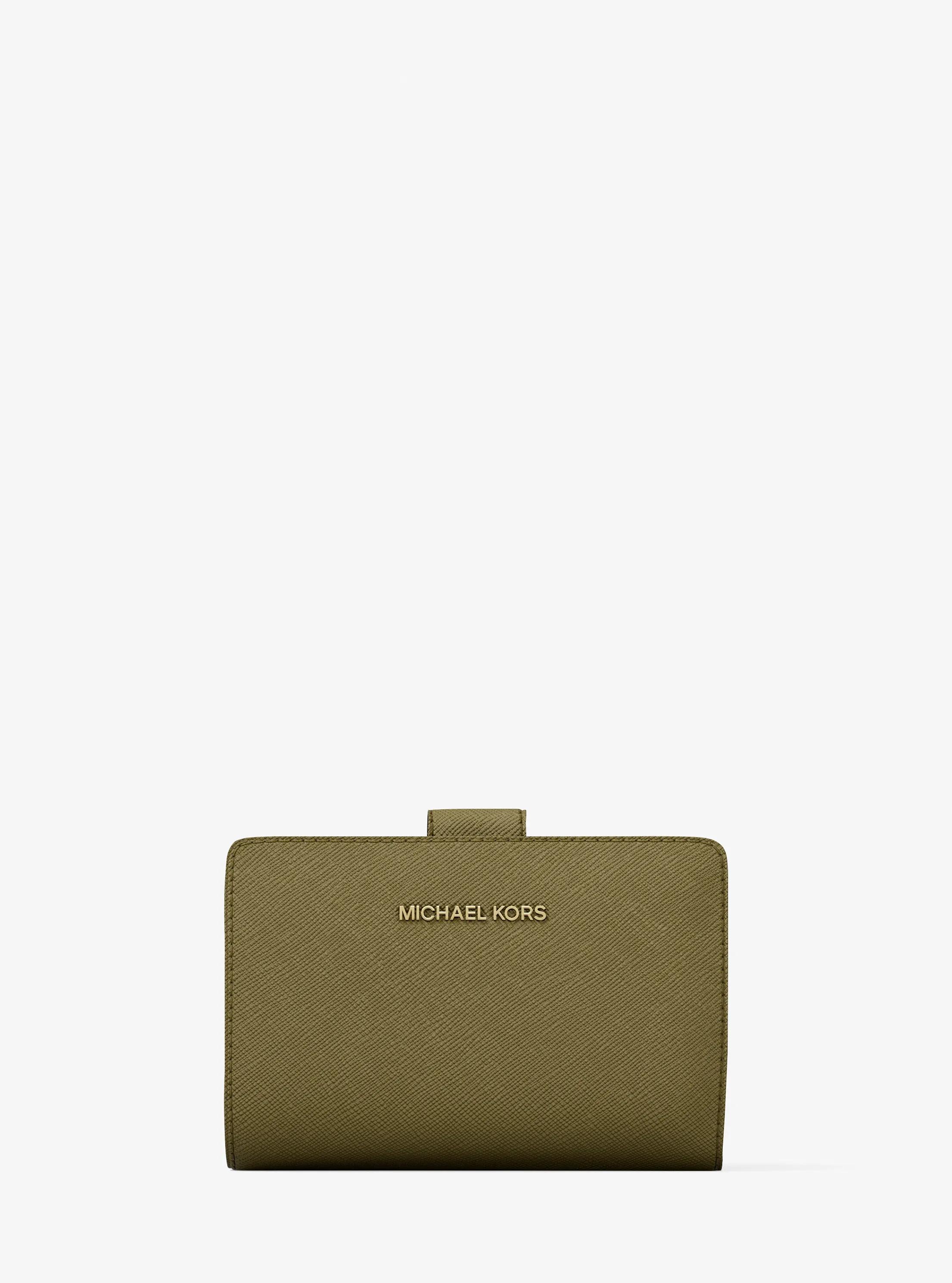 Medium Crossgrain Leather Wallet in OREGANO | Michael Kors