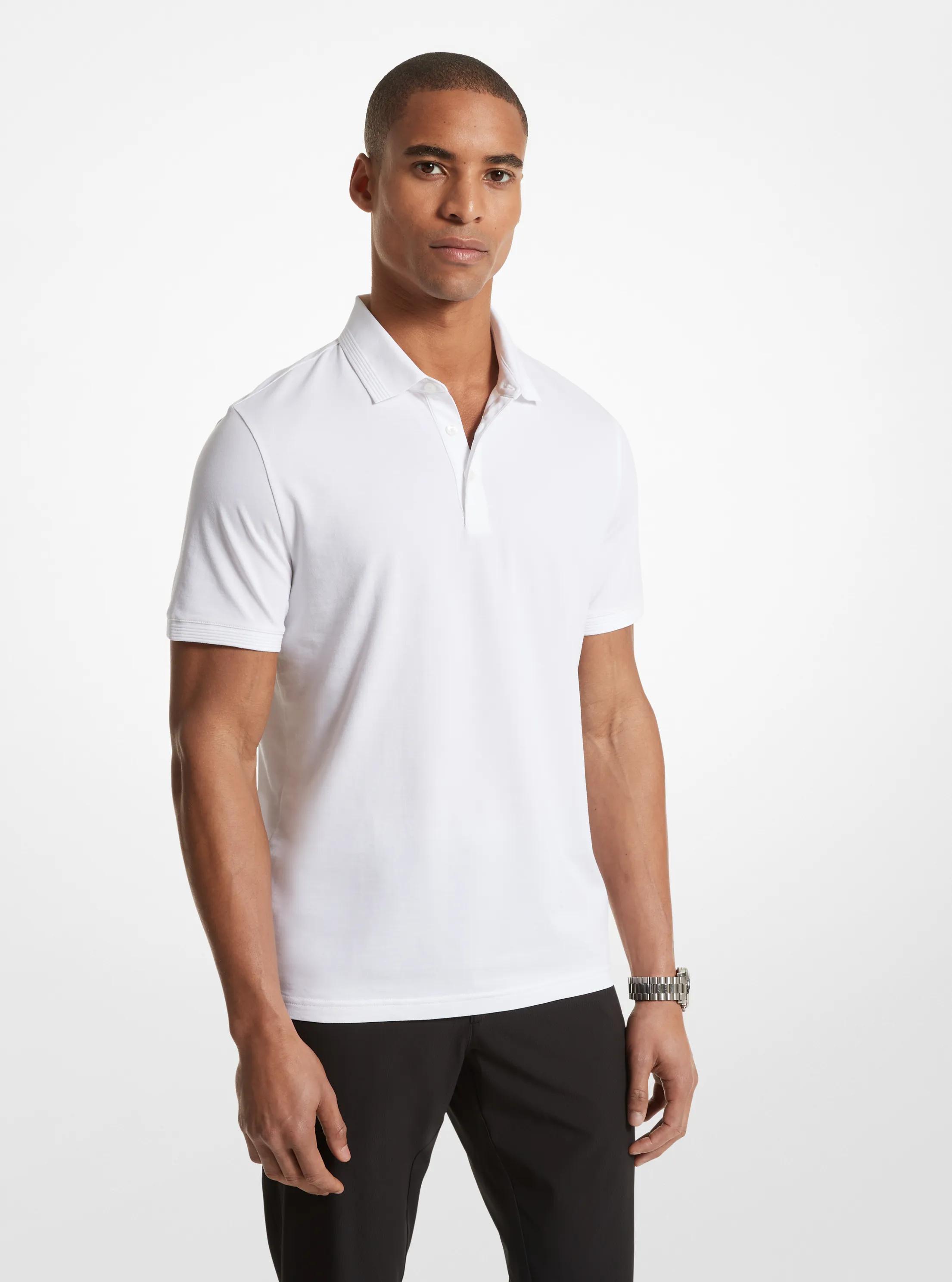 Stretch Pima Cotton Polo in WHITE | Michael Kors
