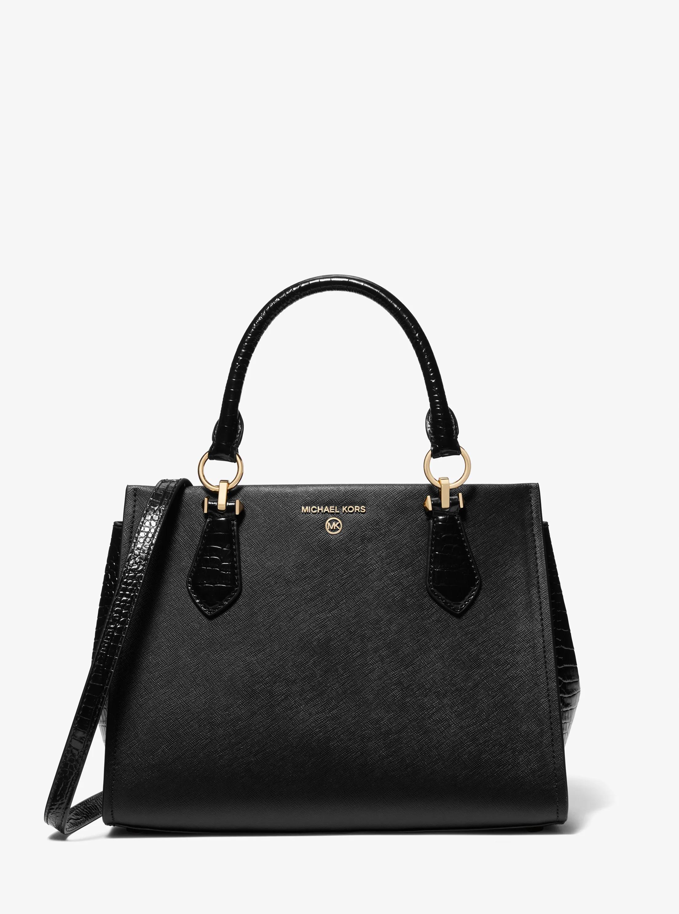Bolso satchel Marilyn mediano de piel saffiano in NEGRO | Michael Kors