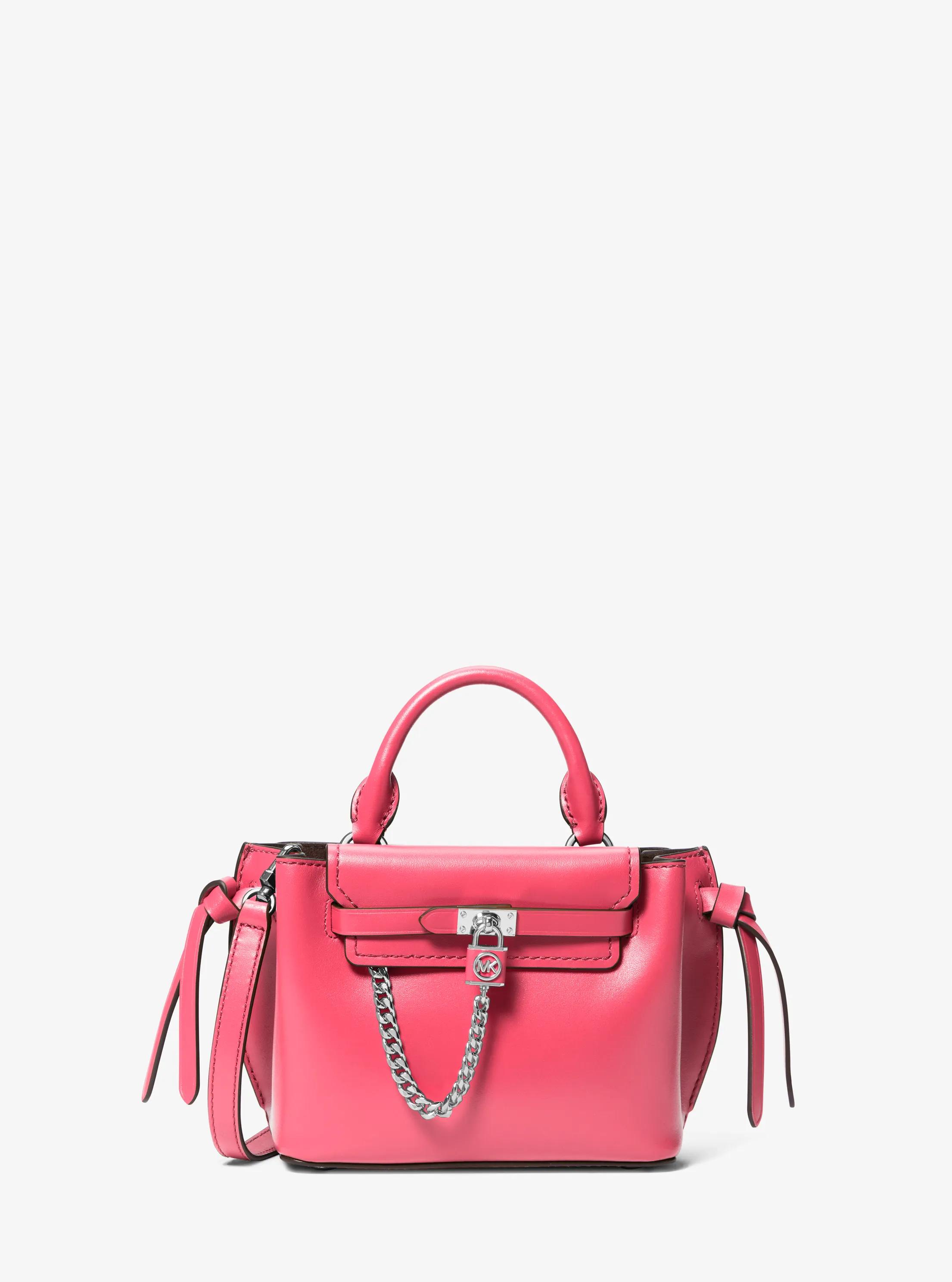 Bolso satchel Hamilton Legacy extrapeque&ntilde;o de piel con tiras decorativas in GERANIO | Michael Kors
