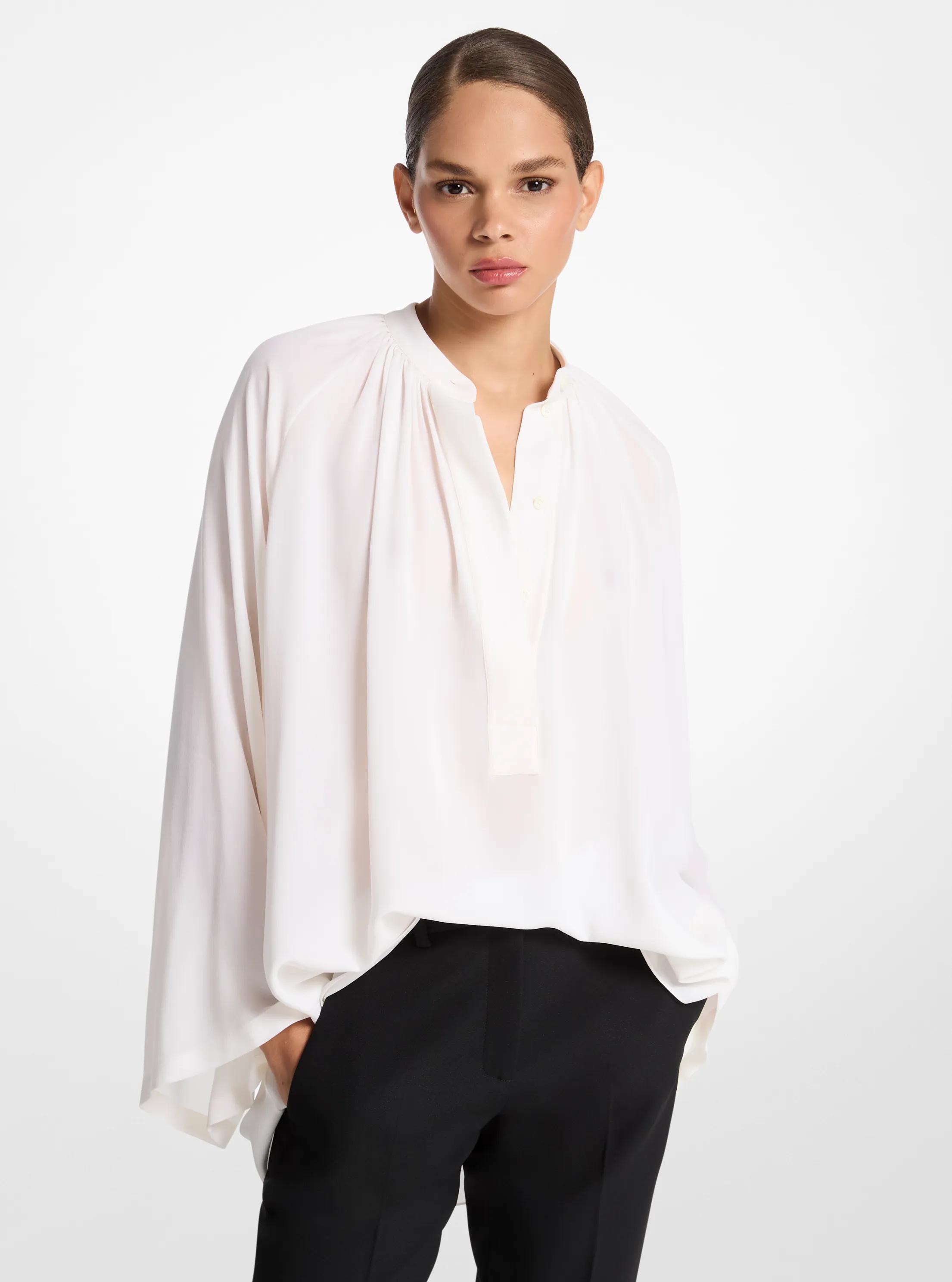 Silk Georgette Blouse in OPTIC WHITE | Michael Kors