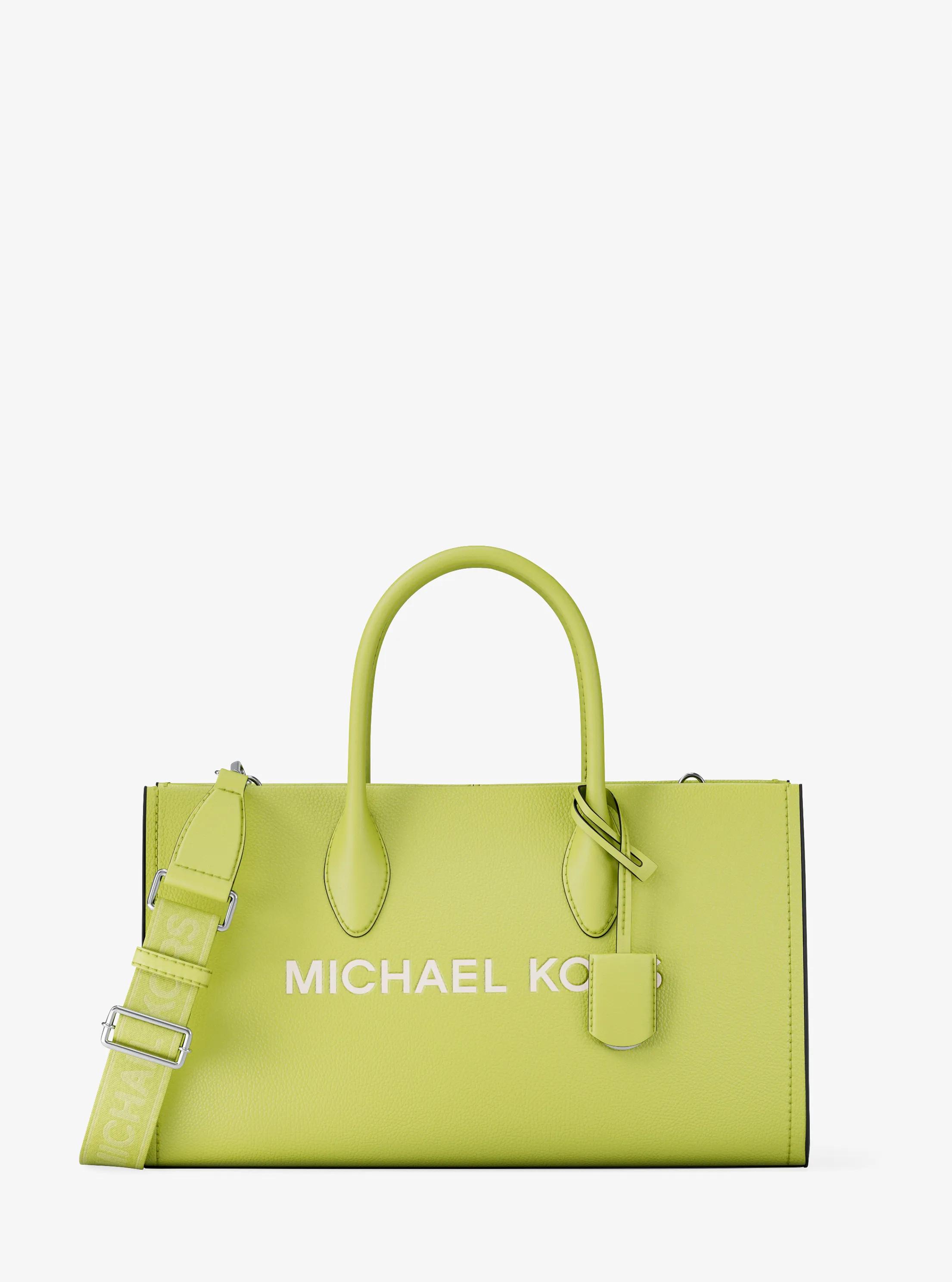 Mirella Medium Pebbled Leather Satchel in LIME - Sale | Michael
