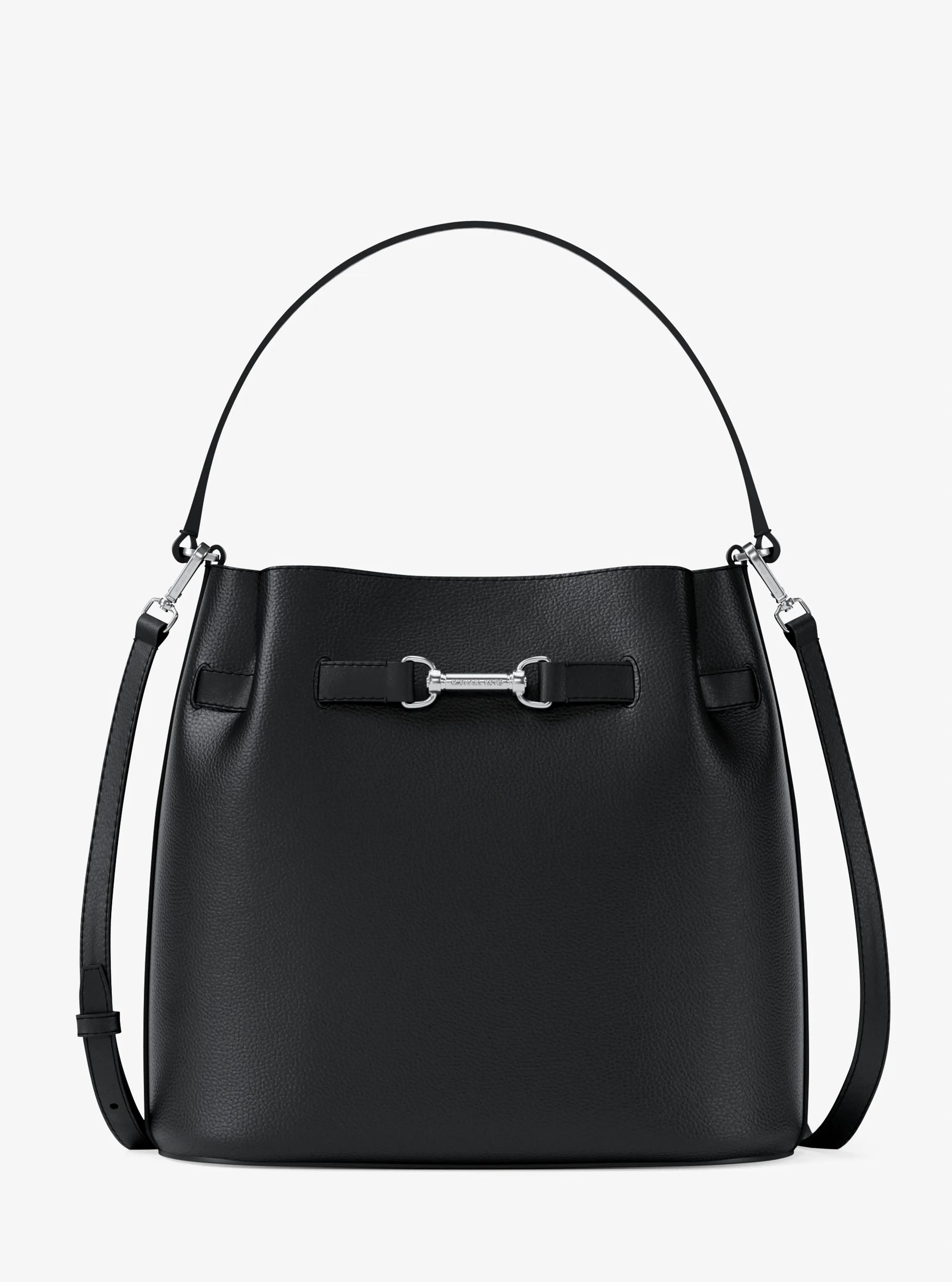 Bandolera Carson tipo bombonera convertible mediana de piel granulada in NEGRO | Michael Kors
