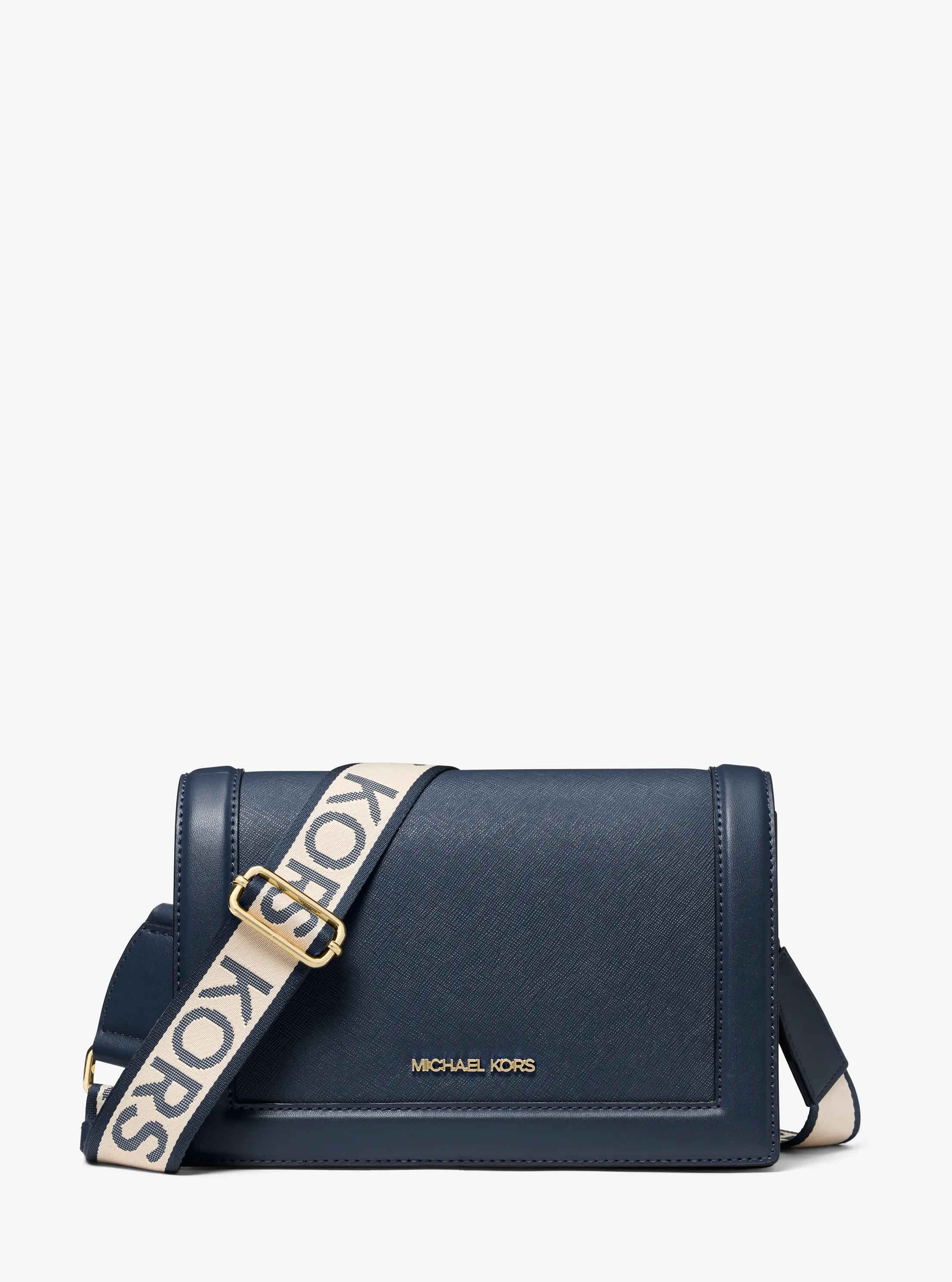 Jet Set Large Saffiano Leather Crossbody Bag in NAVY | Michael Kors