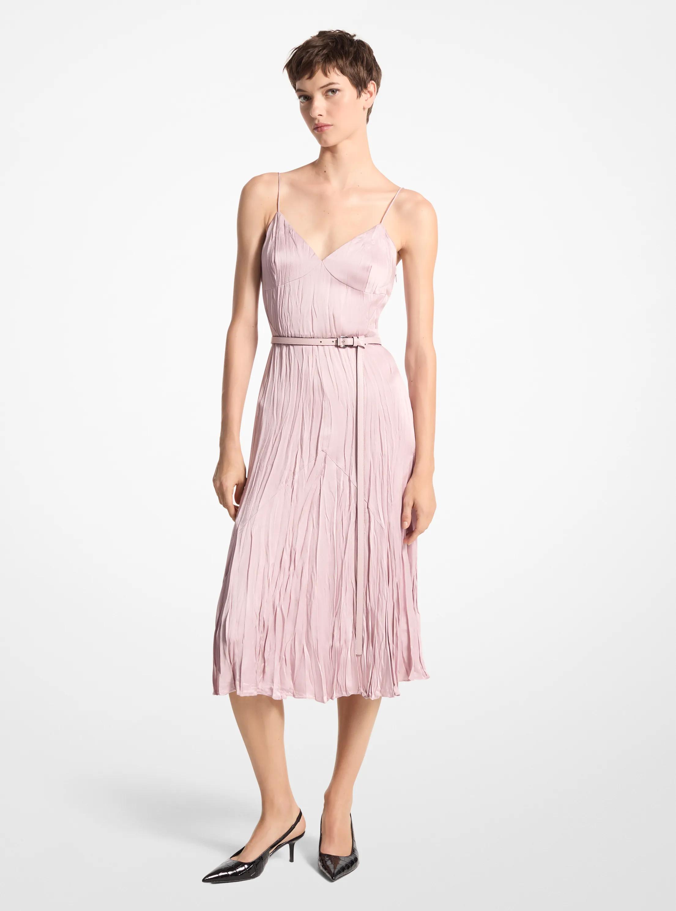 Vestido lencero de sat&eacute;n charmeuse prensado