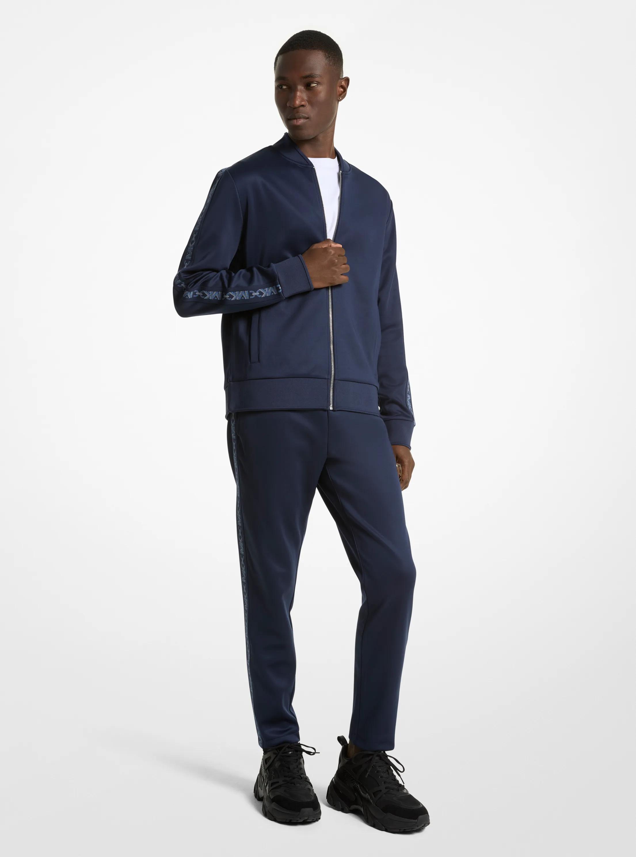 Chaqueta deportiva de punto con ribete de logotipo imperio