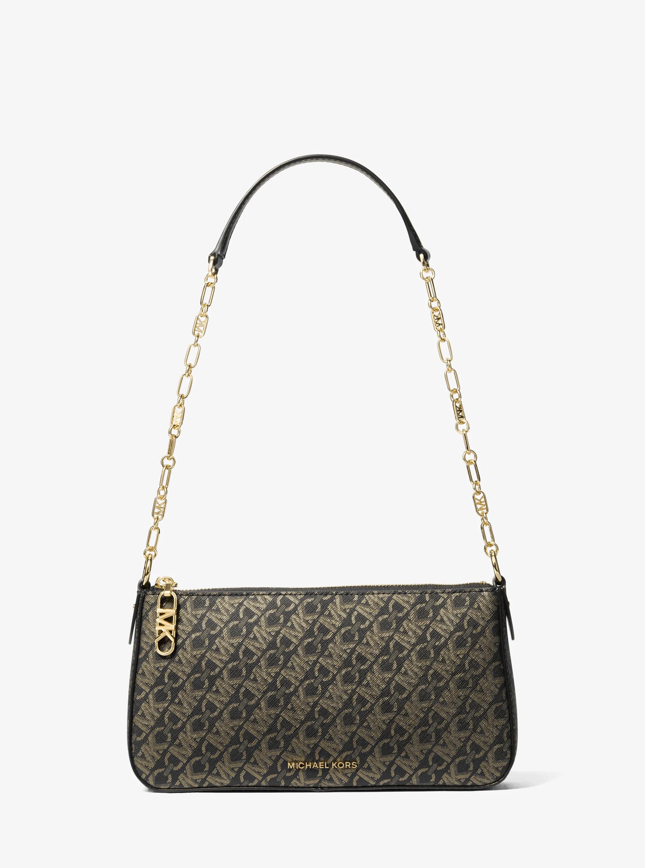 Pochette mediano metalizado con logotipo imperio y cadena de eslabones