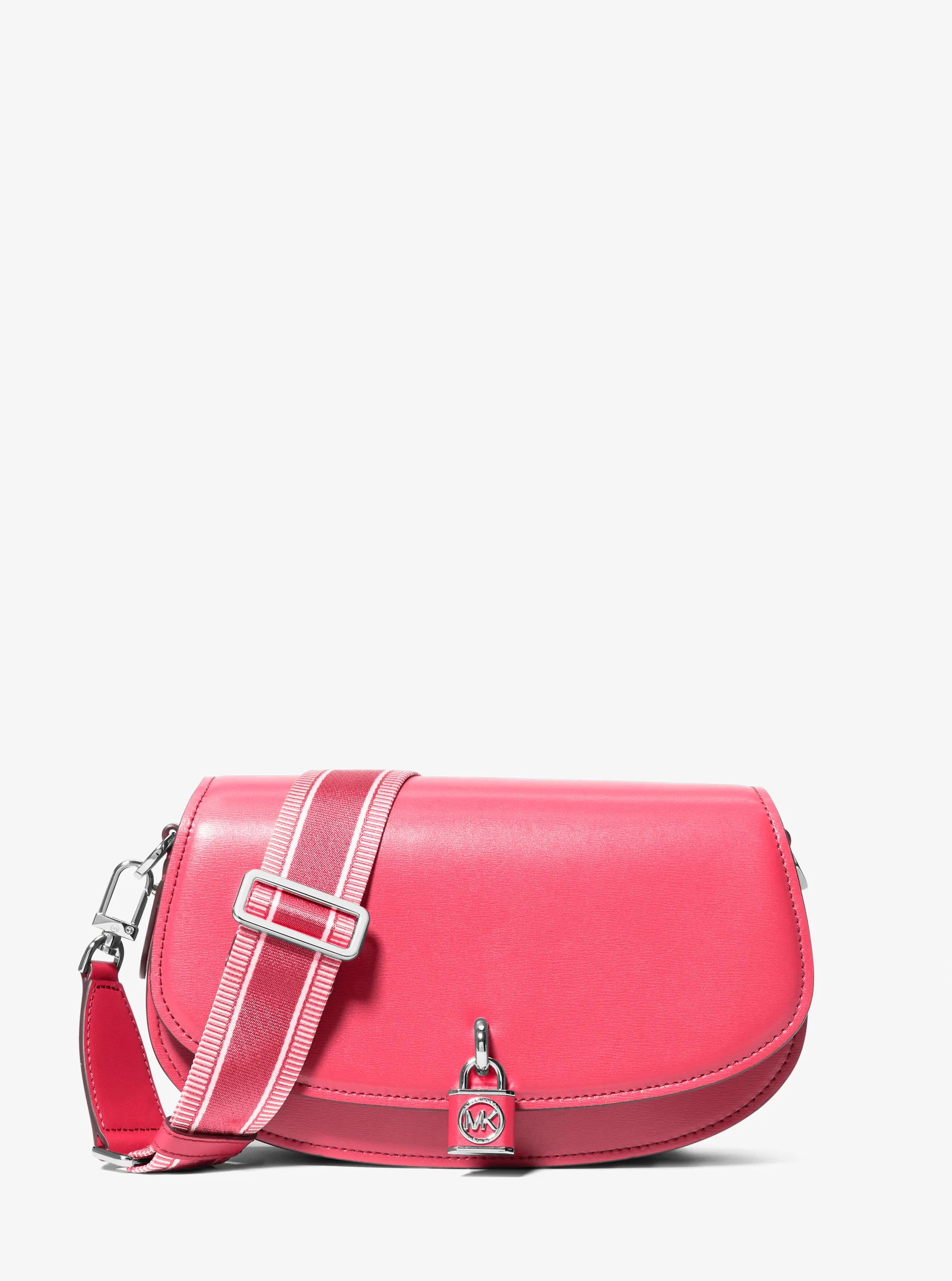 Mila Medium Leather Messenger Bag in GERANIUM | Michael Kors