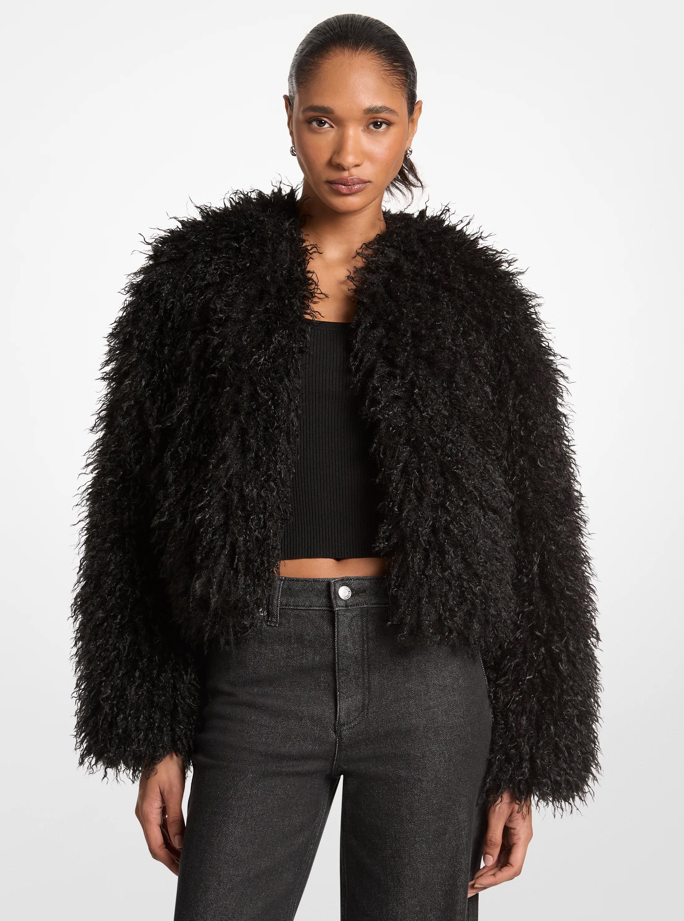 Faux Shearling Jacket in BLACK | Michael Kors