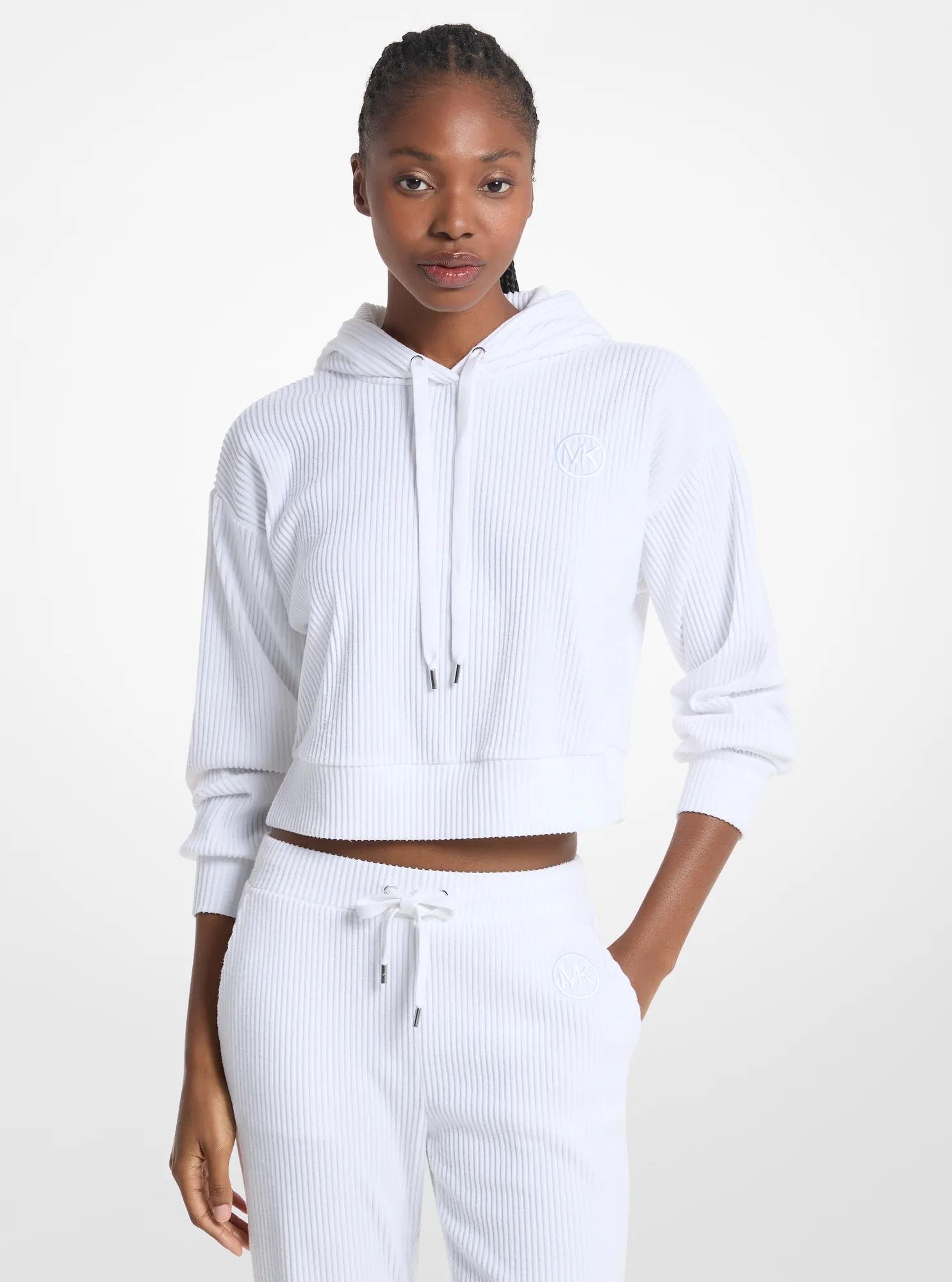 Hoodie en tricot c&ocirc;tel&eacute; in BLANC | Michael Kors