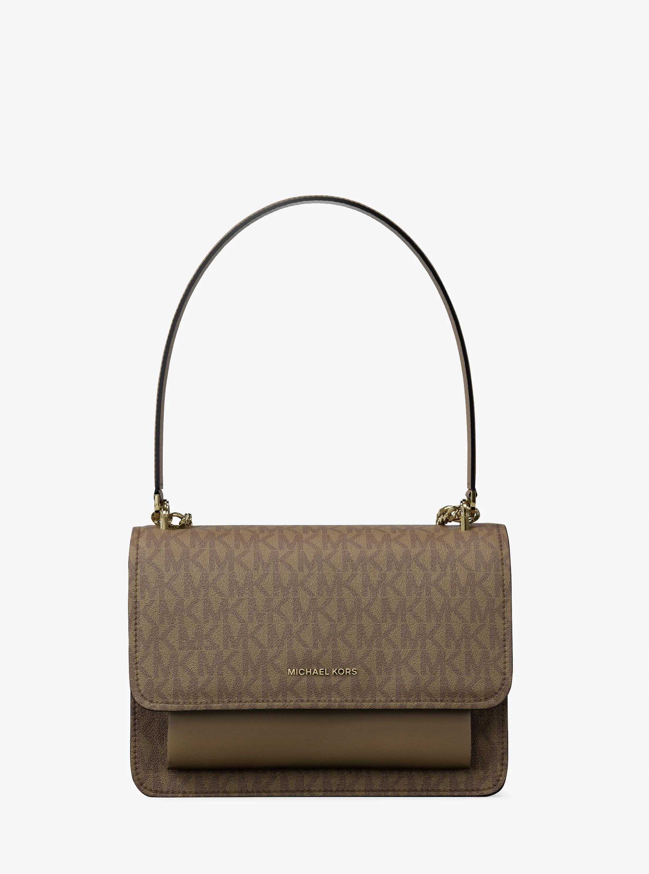 Claire Small Signature Logo Crossbody Bag in HUSK | Michael Kors