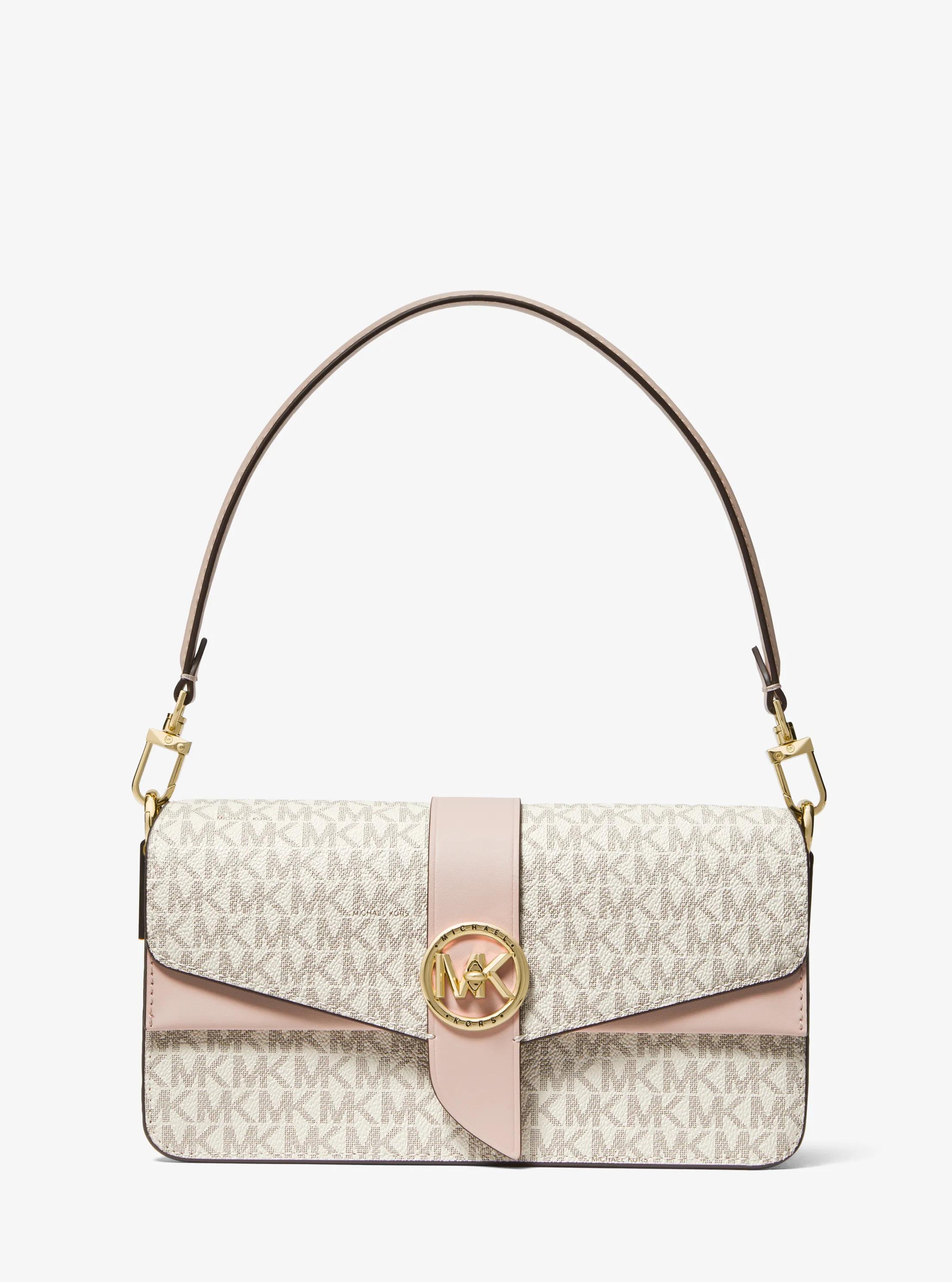 Bolso de hombro Greenwich mediano con logotipo in VAINILLA/ROSA CLARO | Michael Kors
