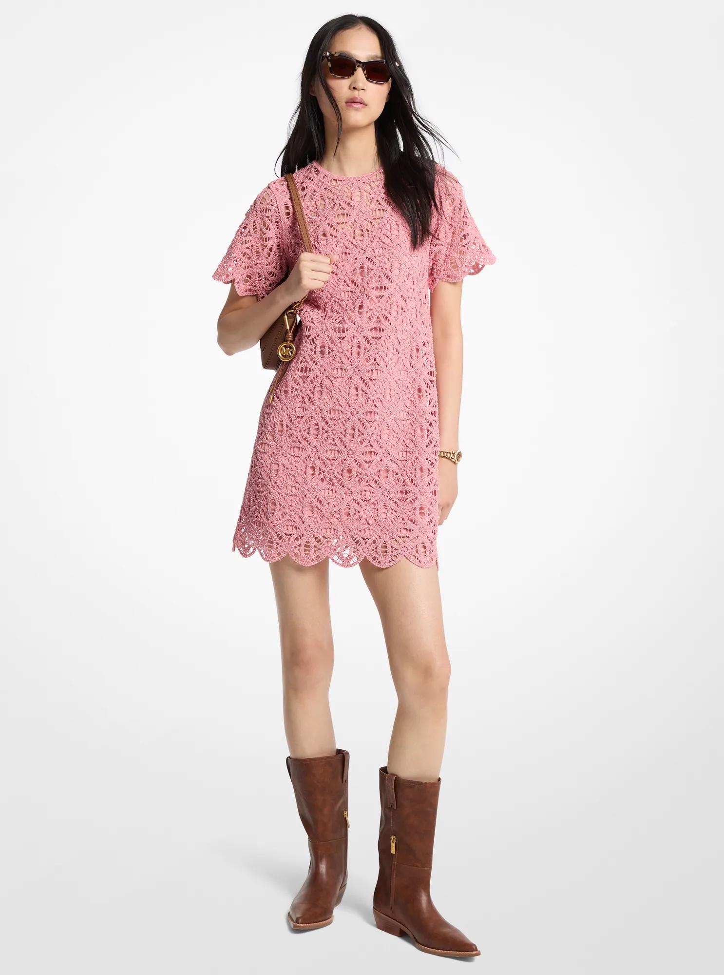 MK Mini-jurk van gehaakt katoen - Roze - Michael Kors