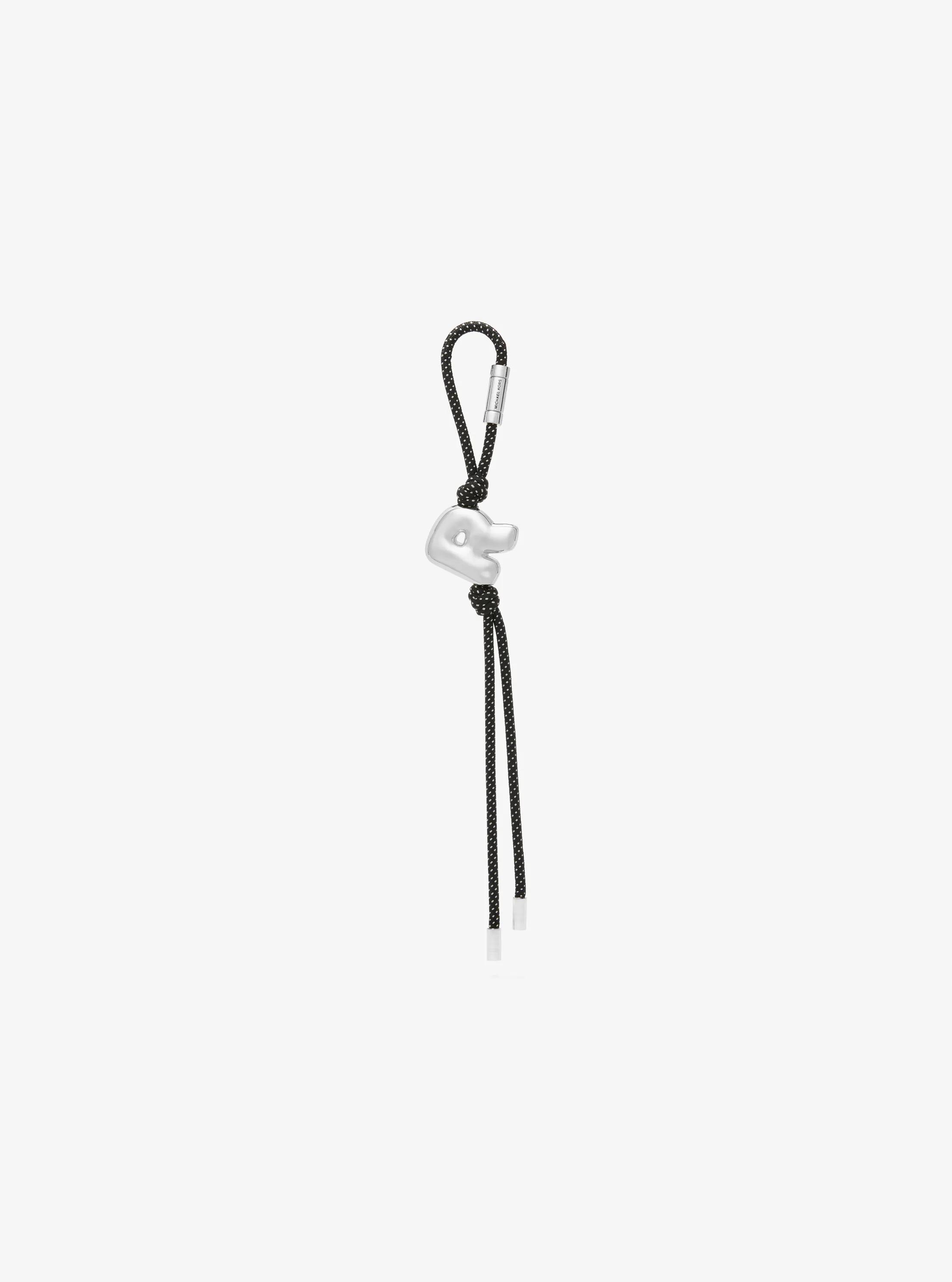 Initial Silver-Tone and Speckled Cord Bag Charm in SH RHODIUM | Michael Kors