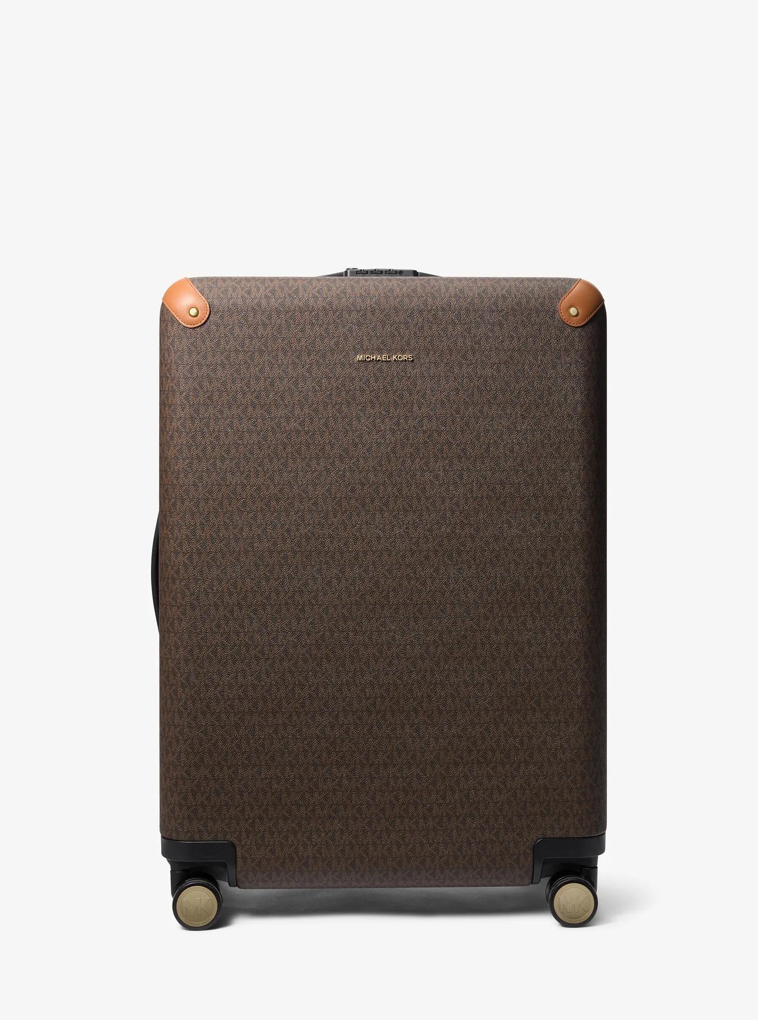 MK Large Logo Suitcase - Brown - Michael Kors